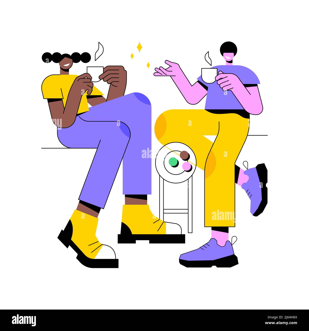 Coffee break abstract concept vector illustration. Hot drink vending