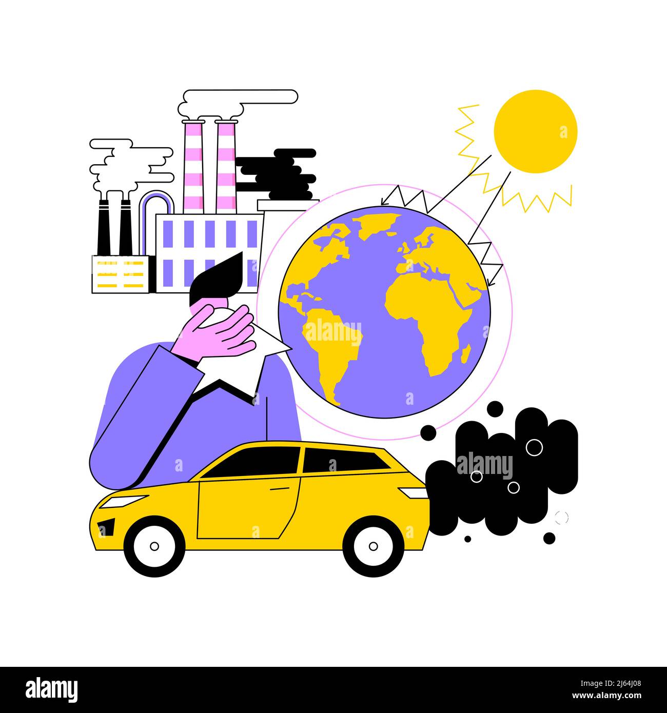 Greenhouse gas emissions abstract concept vector illustration