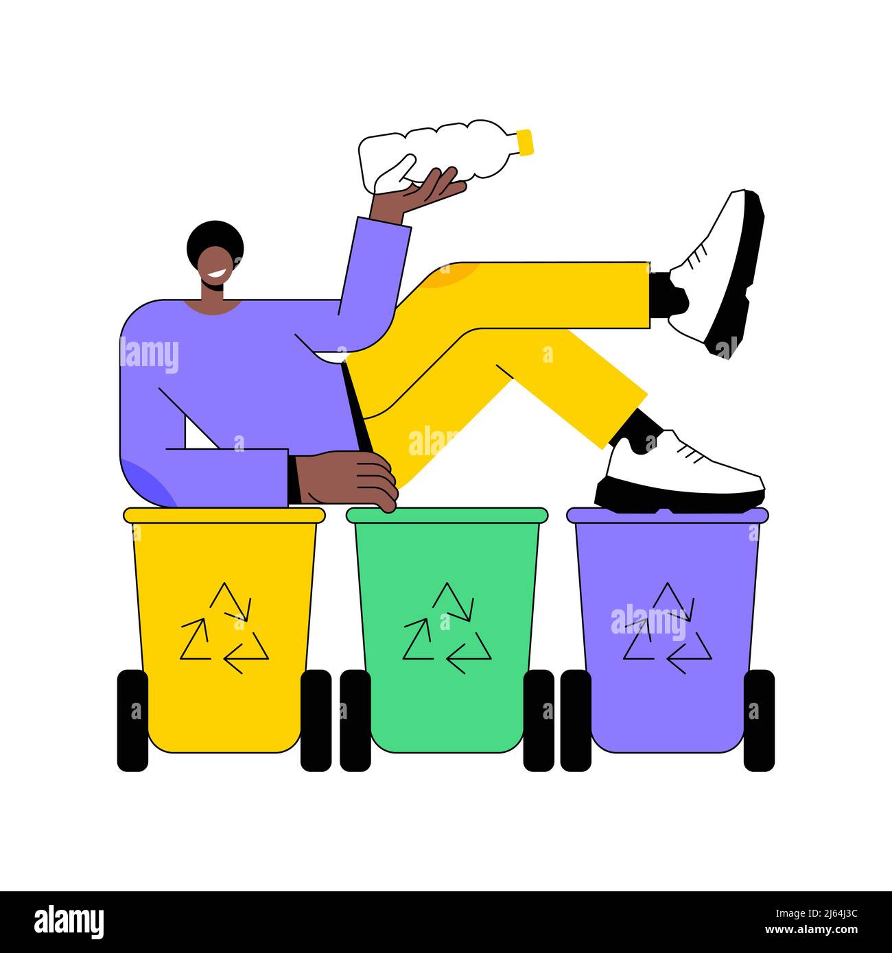 Garbage collection and sorting abstract concept vector illustration