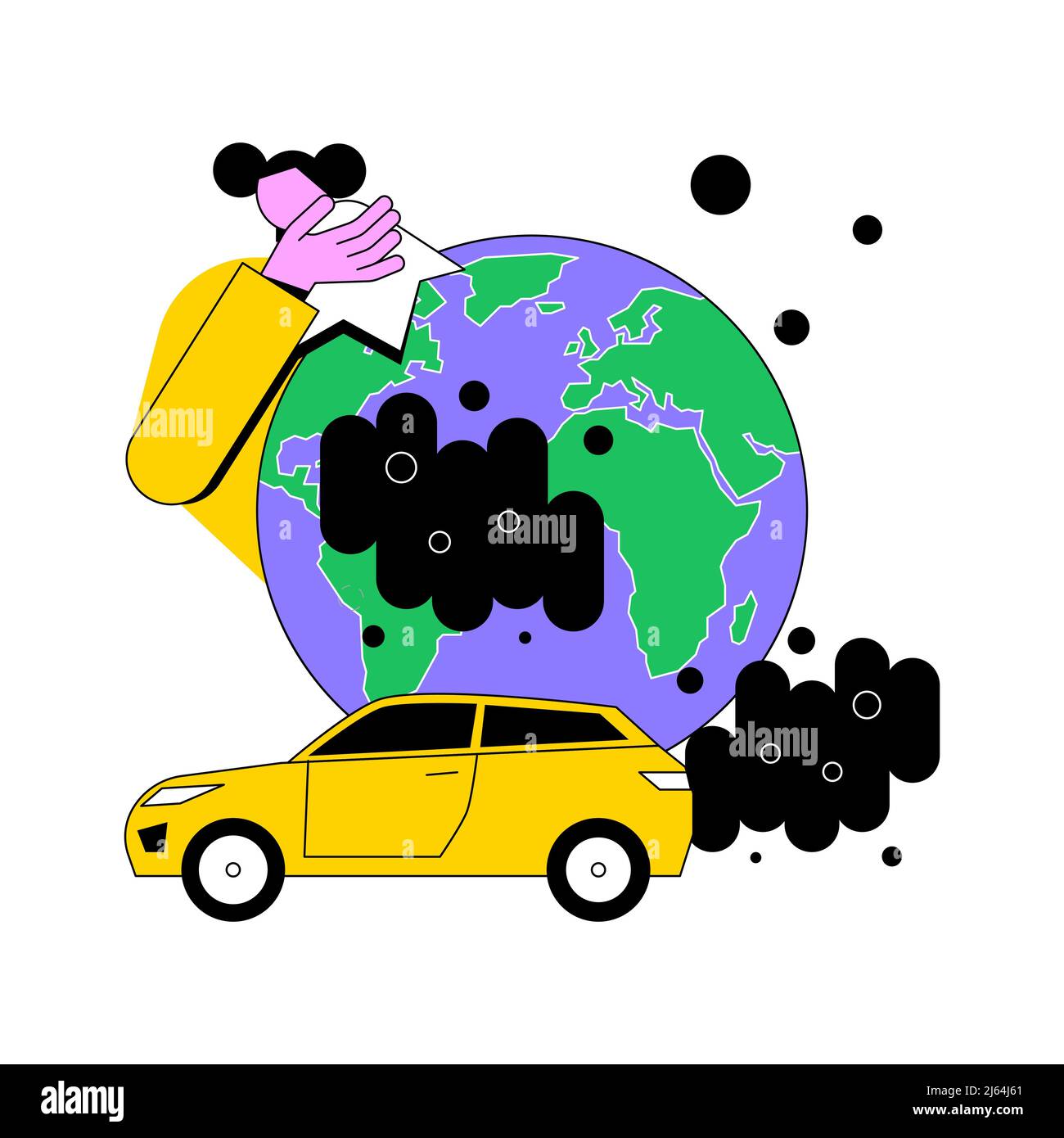 Motor vehicle pollution abstract concept vector illustration. Pollution