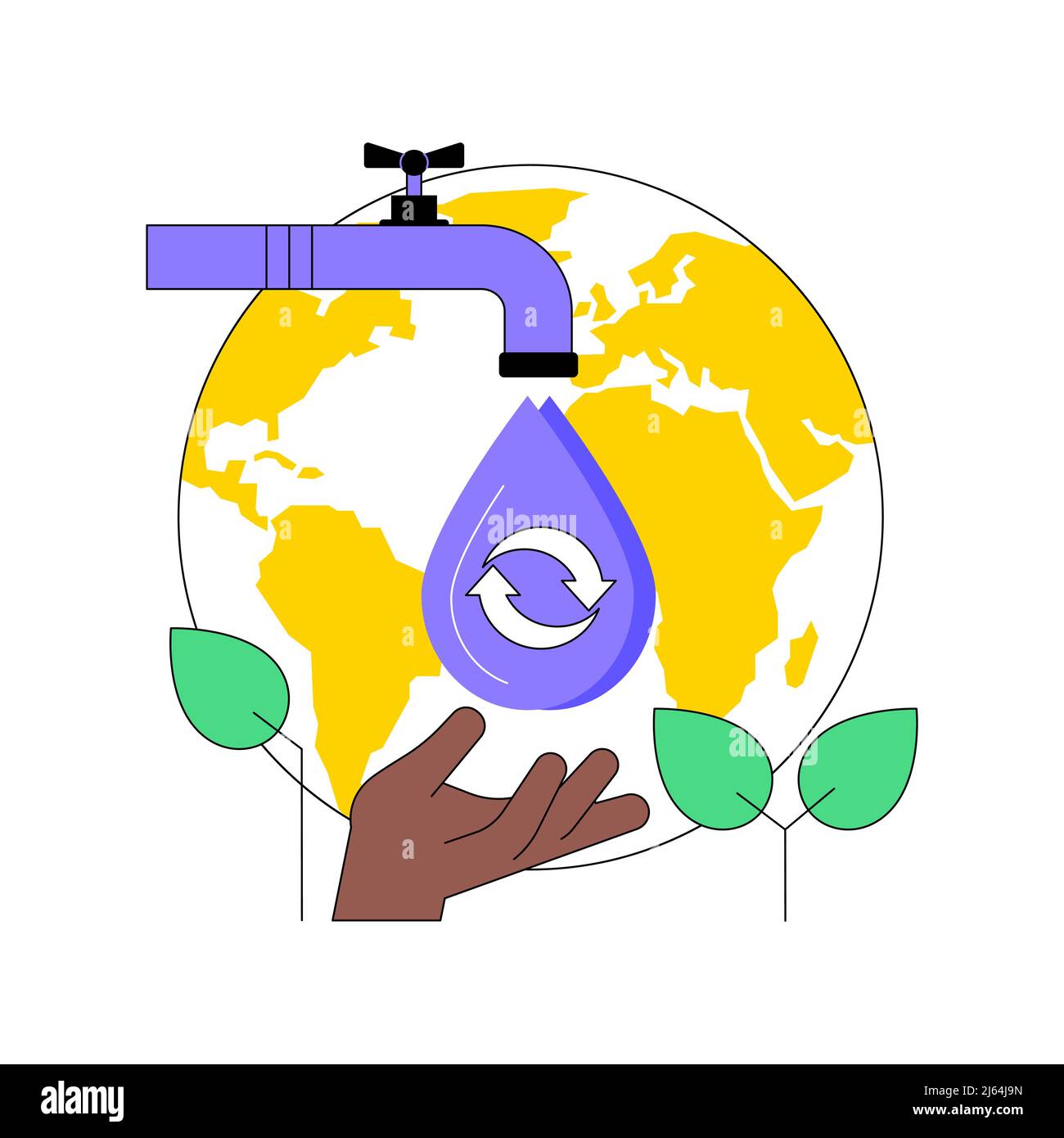 Water consumption abstract concept vector illustration. Water