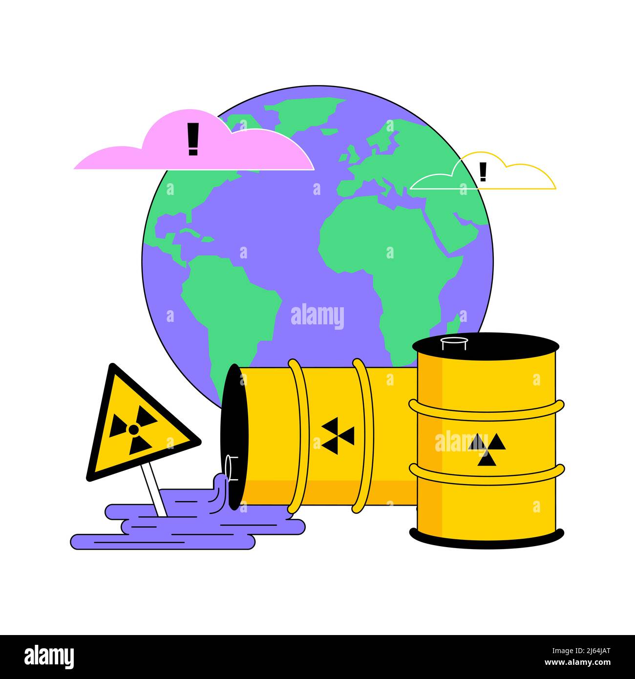 Radioactive pollution abstract concept vector illustration. Radioactive