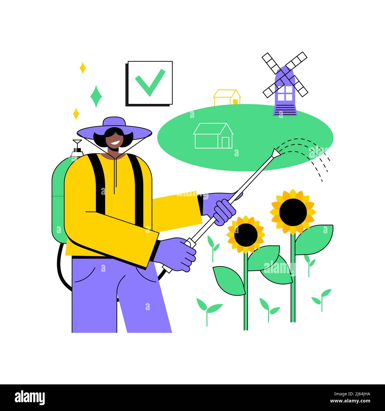 Weed control abstract concept vector illustration. Gardening