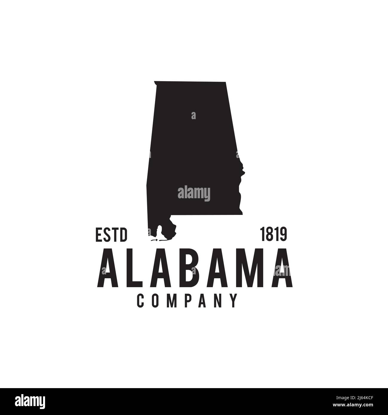 Alabama state map outline vector logo design Stock Vector Image & Art
