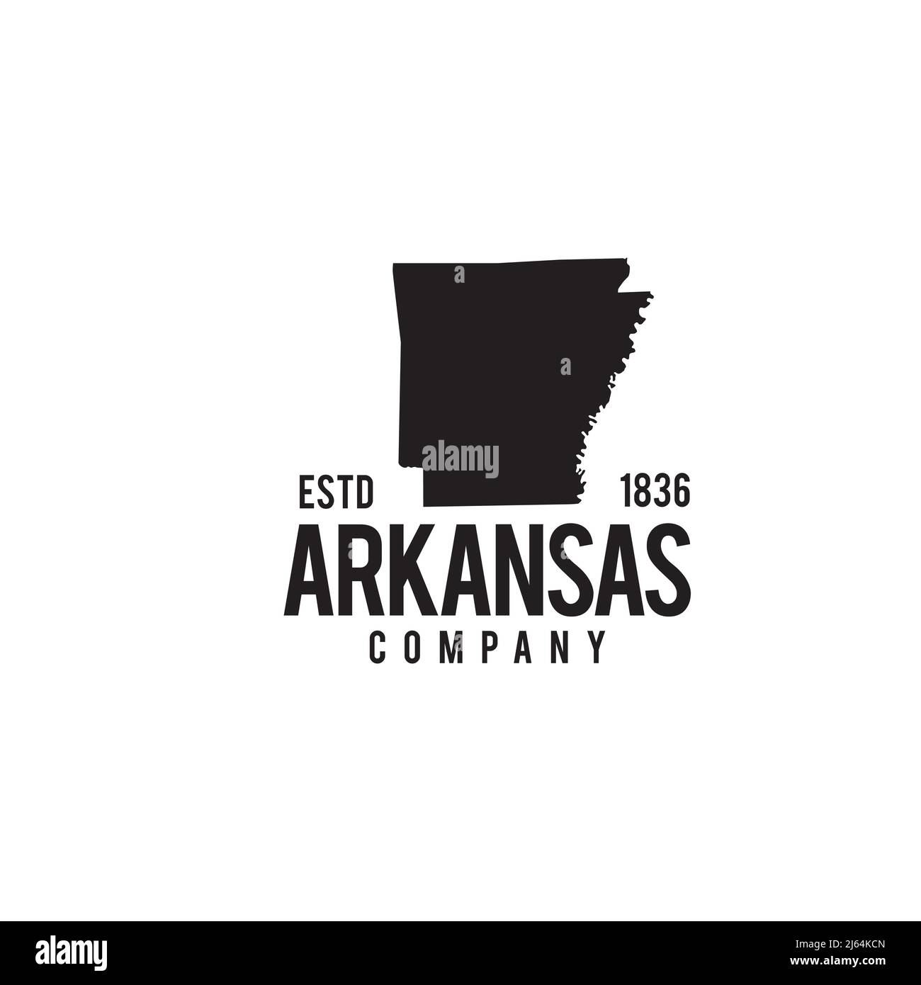 Arkansas state map outline vector logo design Stock Vector Image & Art Alamy