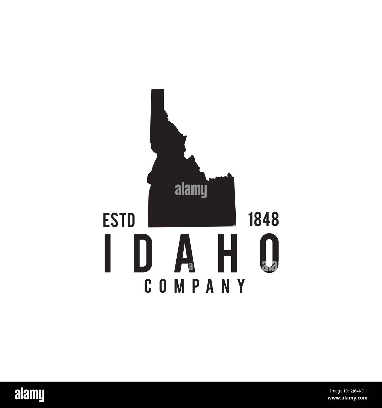 Idaho state map outline vector logo design Stock Vector