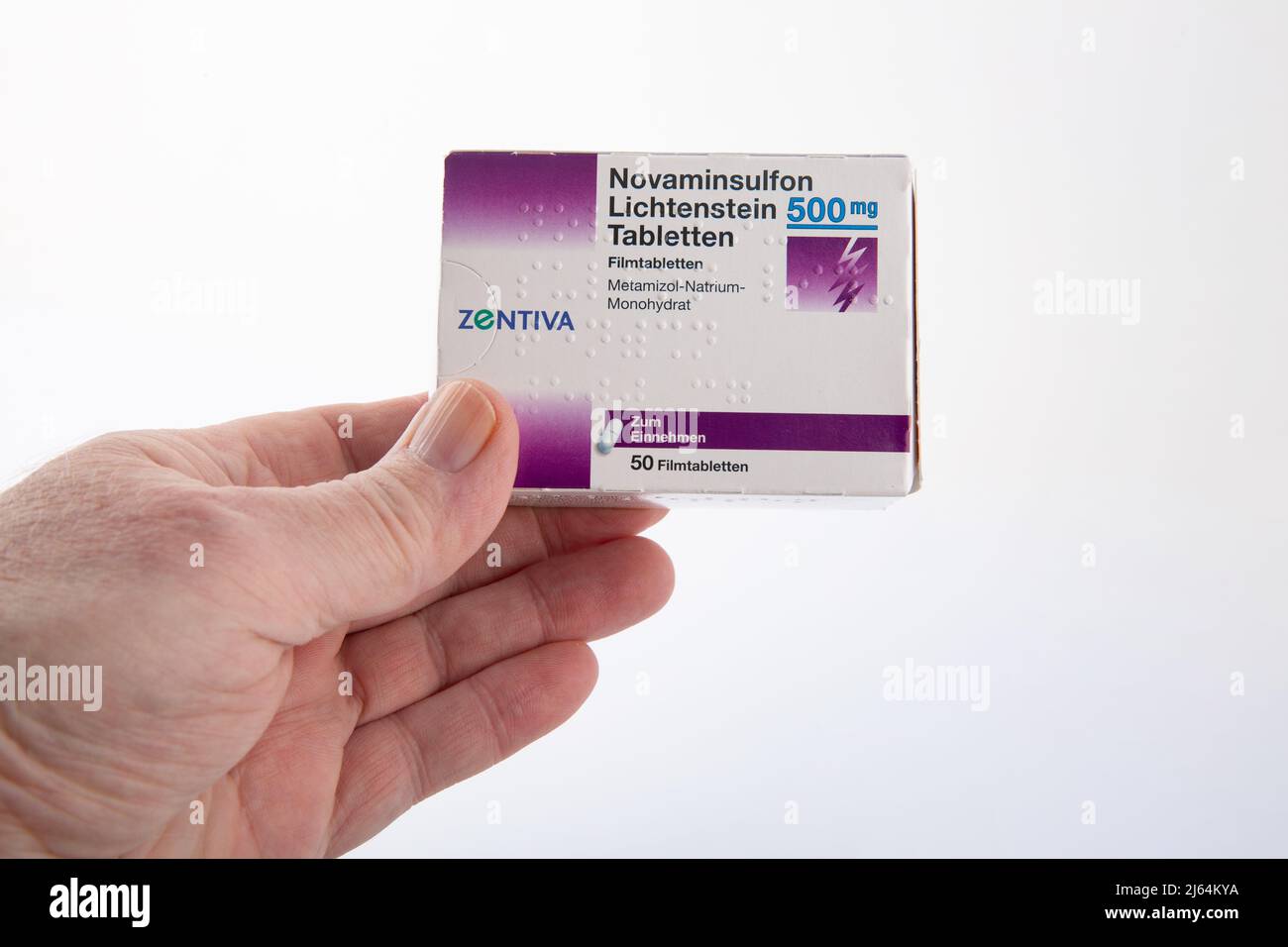 WETZLAR, GERMANY - 2022-04-05: Novaminsulfon Lichtenstein Pills 500mg - is  a prescription Painkiller with the active ingredient Metamizole Stock Photo  - Alamy