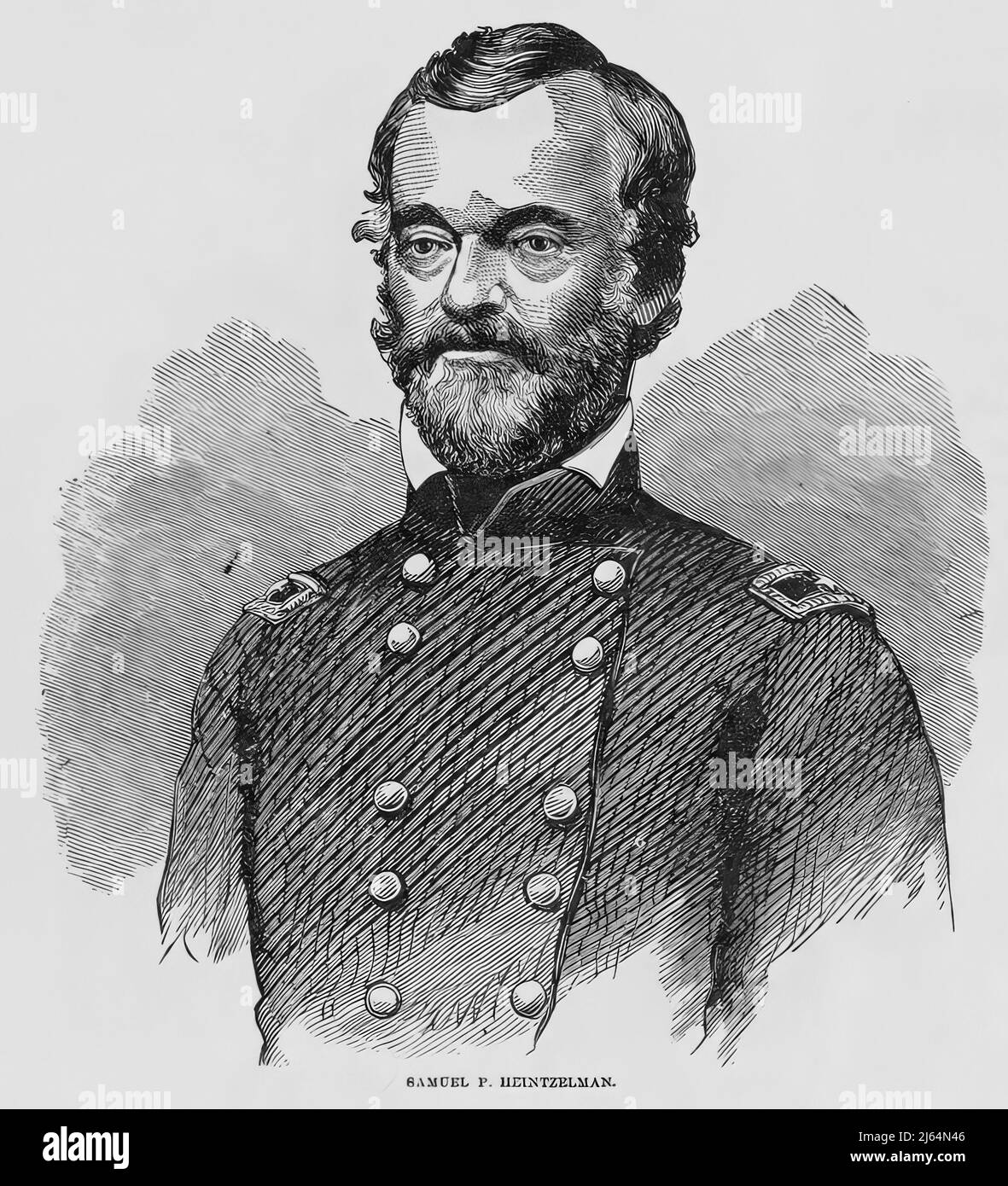 Portrait of Samuel Peter Heintzelman, Union Army General in the American Civil War. 19th century illustration Stock Photo