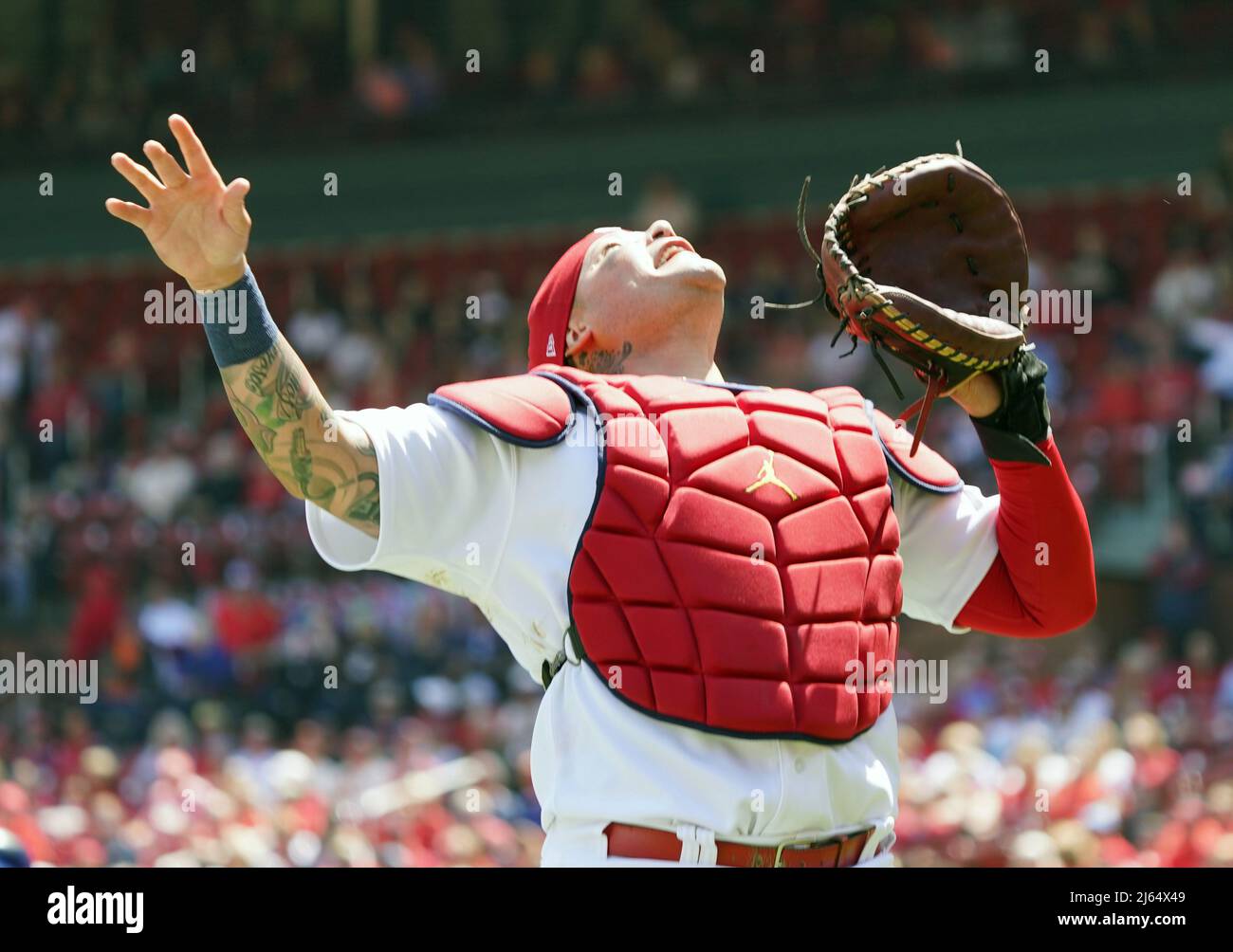 St. Louis, United States. 27th Apr, 2022. St. Louis Cardinals catcher