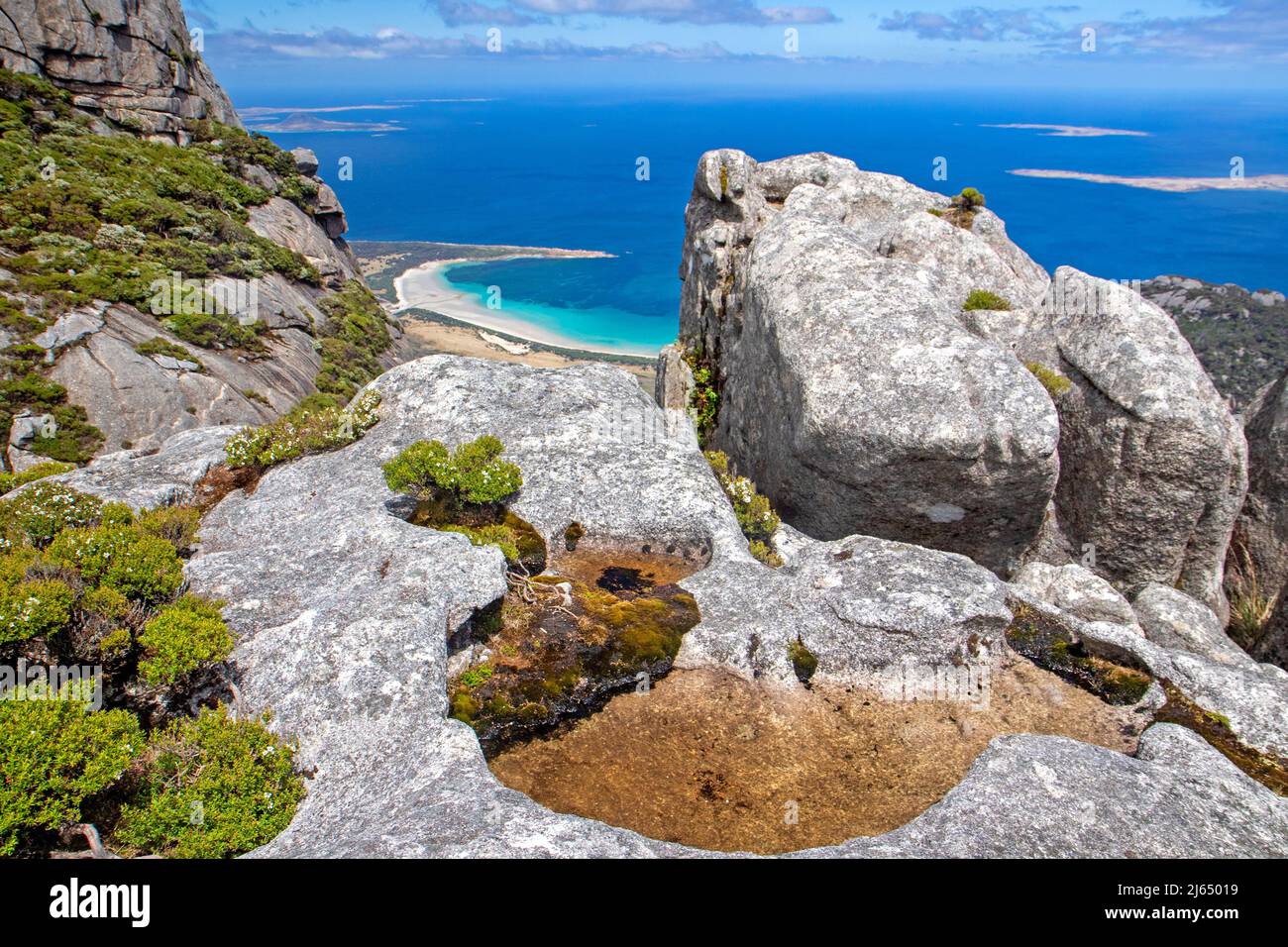 View to Trousers Point from the Strzelecki Peaks Stock Photo