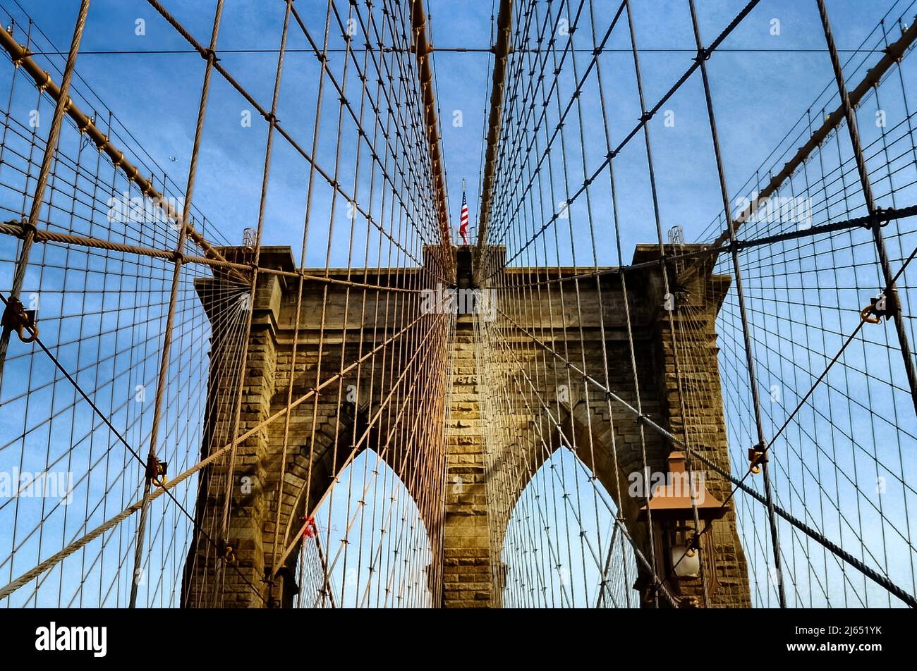 New York City Manhattan skyline and Brooklyn Bridge Stock Photo - Alamy