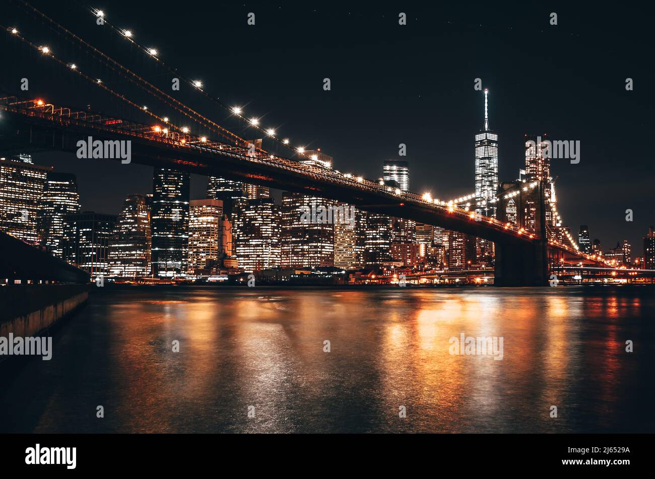 New York City Manhattan skyline and Brooklyn Bridge Stock Photo - Alamy