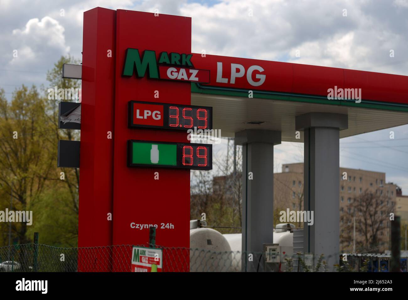 Gas station in Warsaw, Poland Stock Photo - Alamy