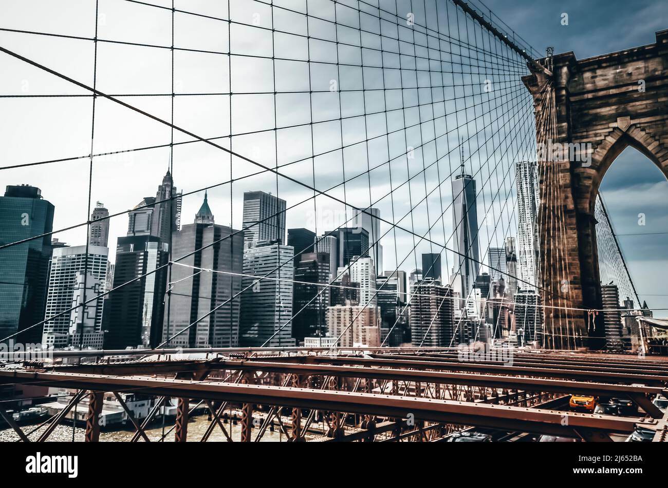 New York City Manhattan skyline and Brooklyn Bridge Stock Photo - Alamy
