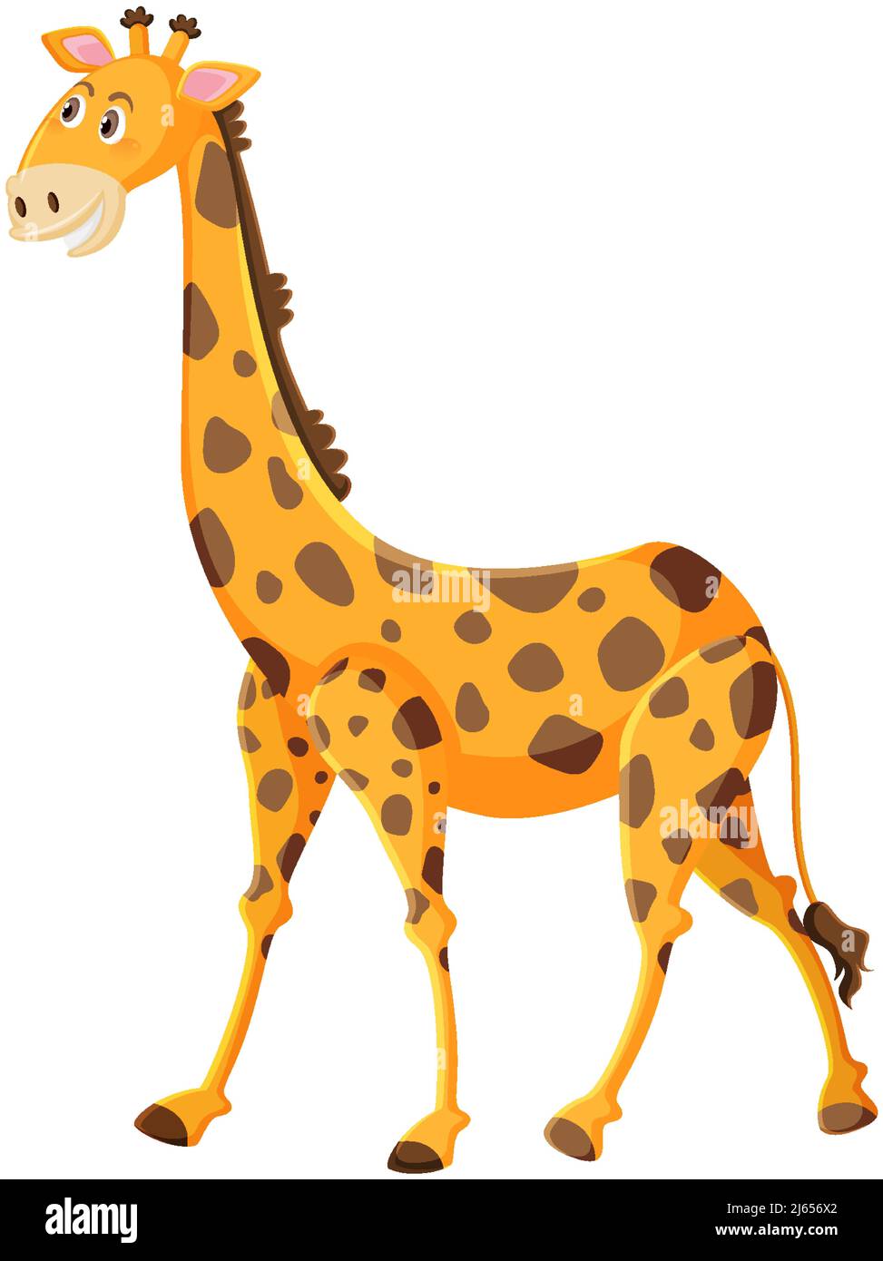 Cute giraffe cartoon on white background illustration Stock Vector ...