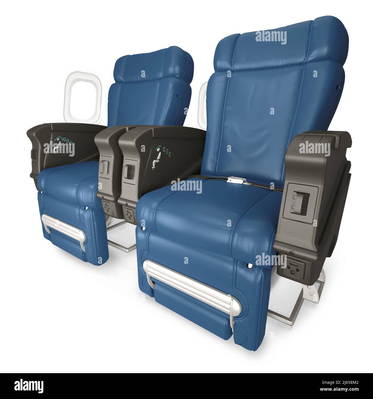 Aircraft passenger chairs with pillows. 3D rendering, First Class Airplane Chair Stock Photo Alamy