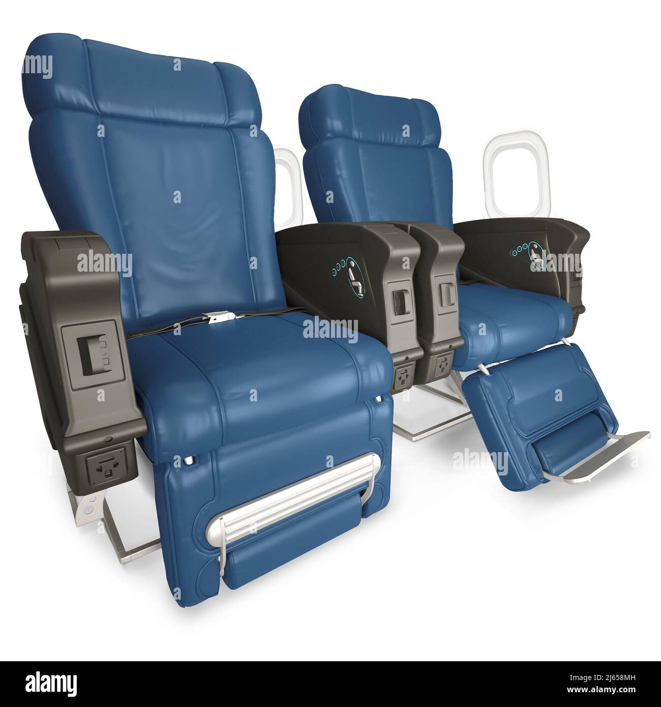 Aircraft passenger chairs with pillows. 3D rendering, First Class Airplane Chair Stock Photo Alamy