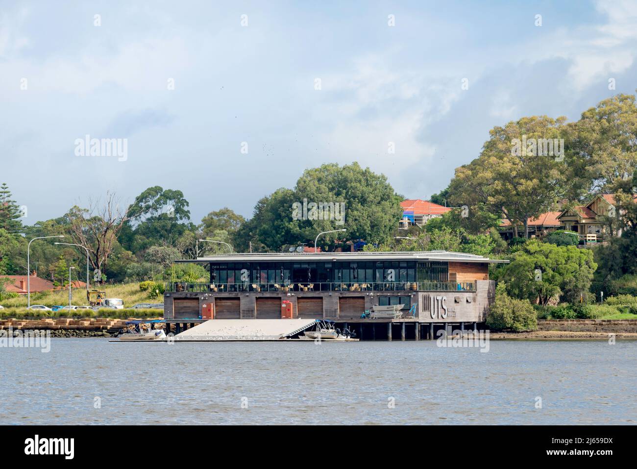 UTS Haberfield Rowing Club in the Sydney suburb of Haberfield is managed by the student union of the University of Technology, Sydney, Australia Stock Photo