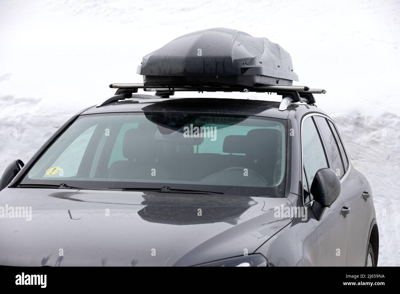 Photo of a modern car with a roof rack Stock Photo Alamy
