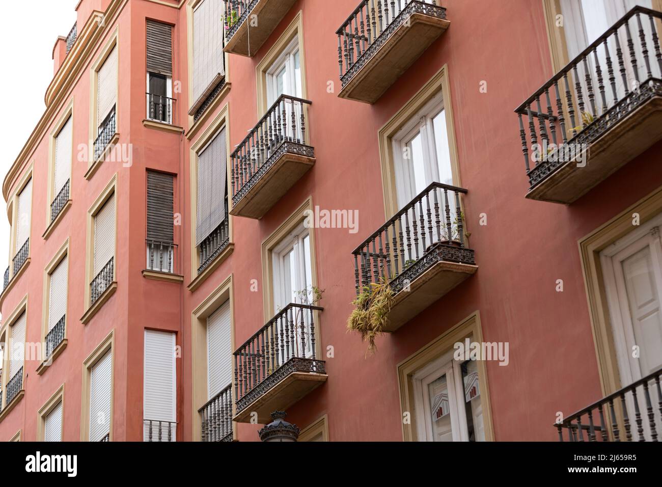 Picture of colourful old apartments in Malaga, Spain Stock Photo Alamy