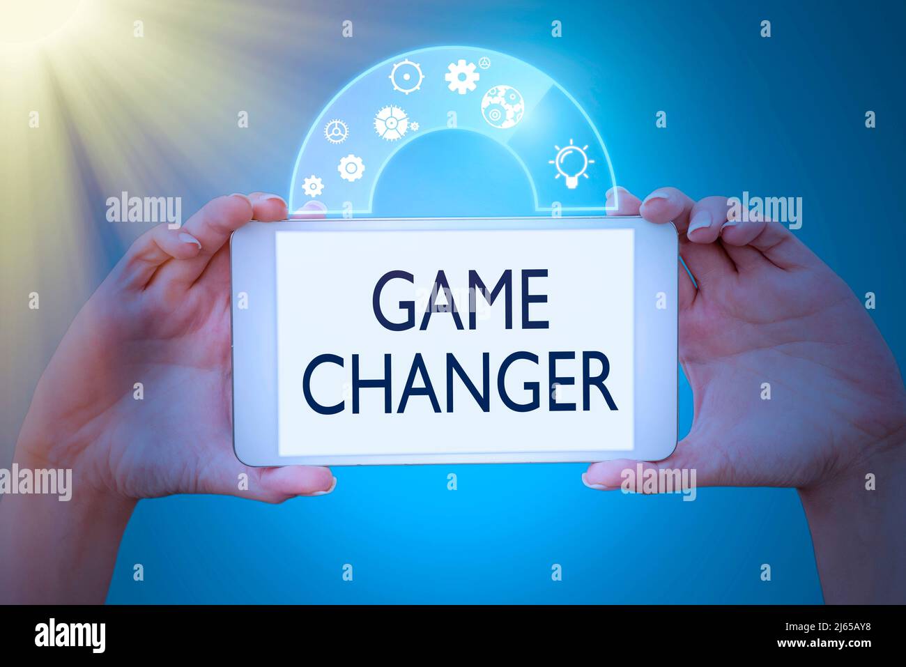 Conceptual caption Game Changer. Business overview Sports Data