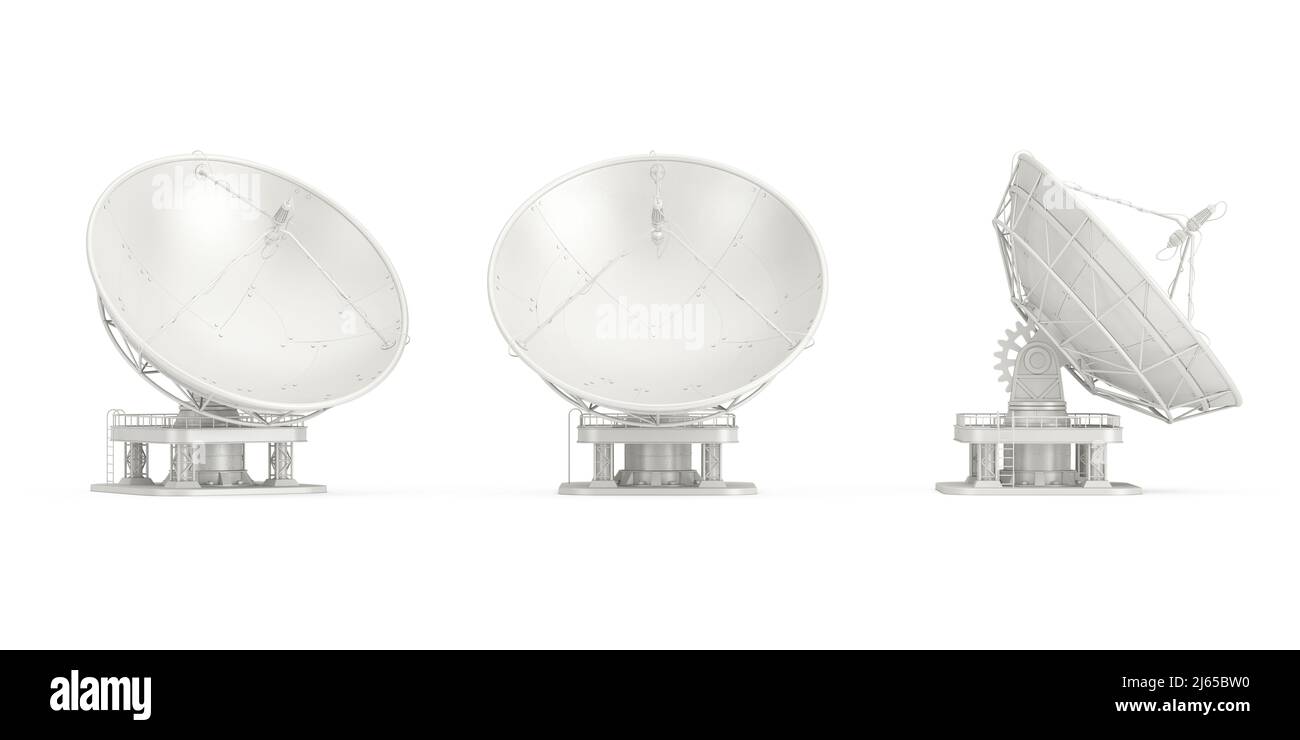 Big Satellite Dish Antenna Radar on a white background. 3d Rendering ...