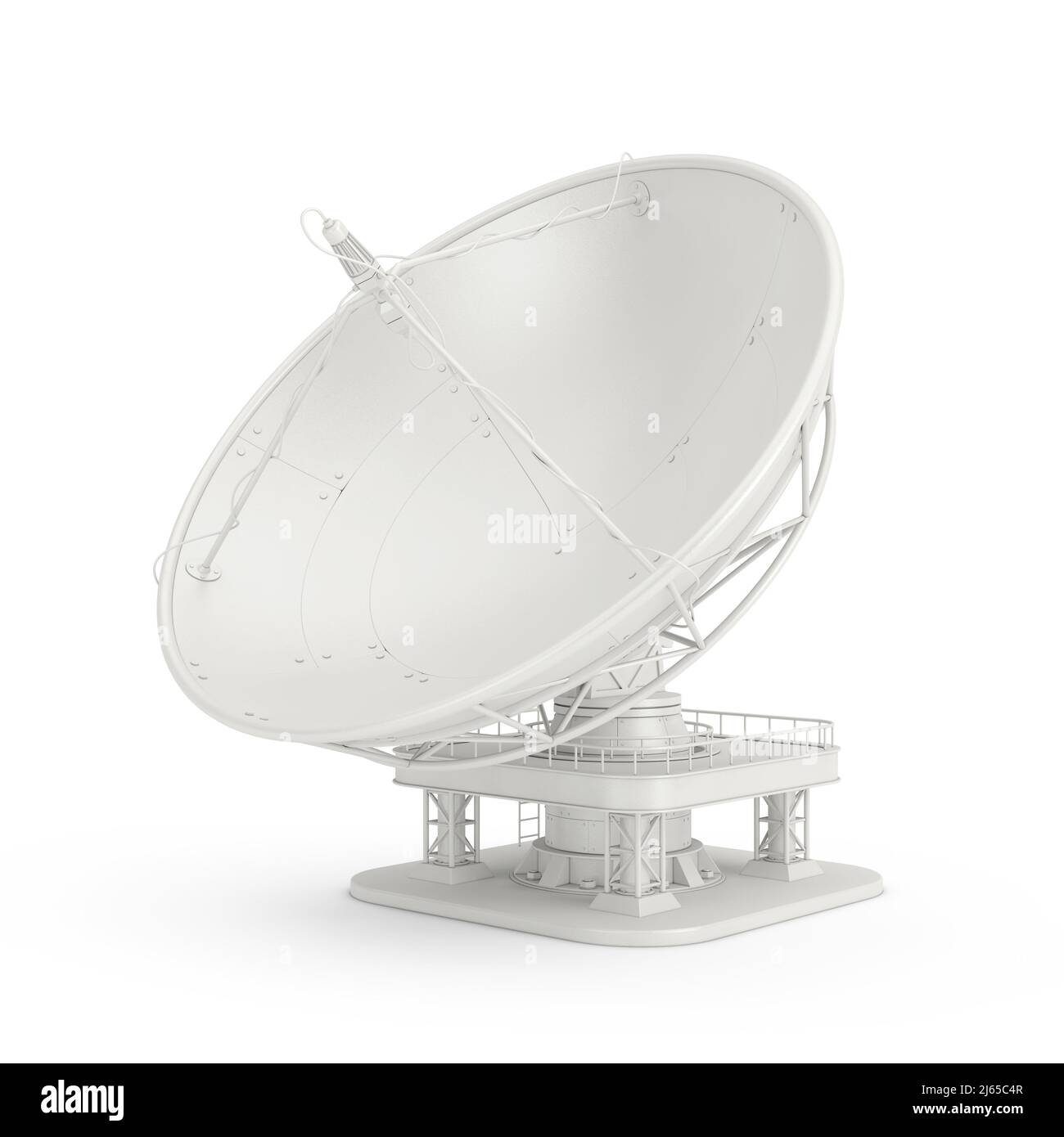 Big Satellite Dish Antenna Radar on a white background. 3d Rendering ...