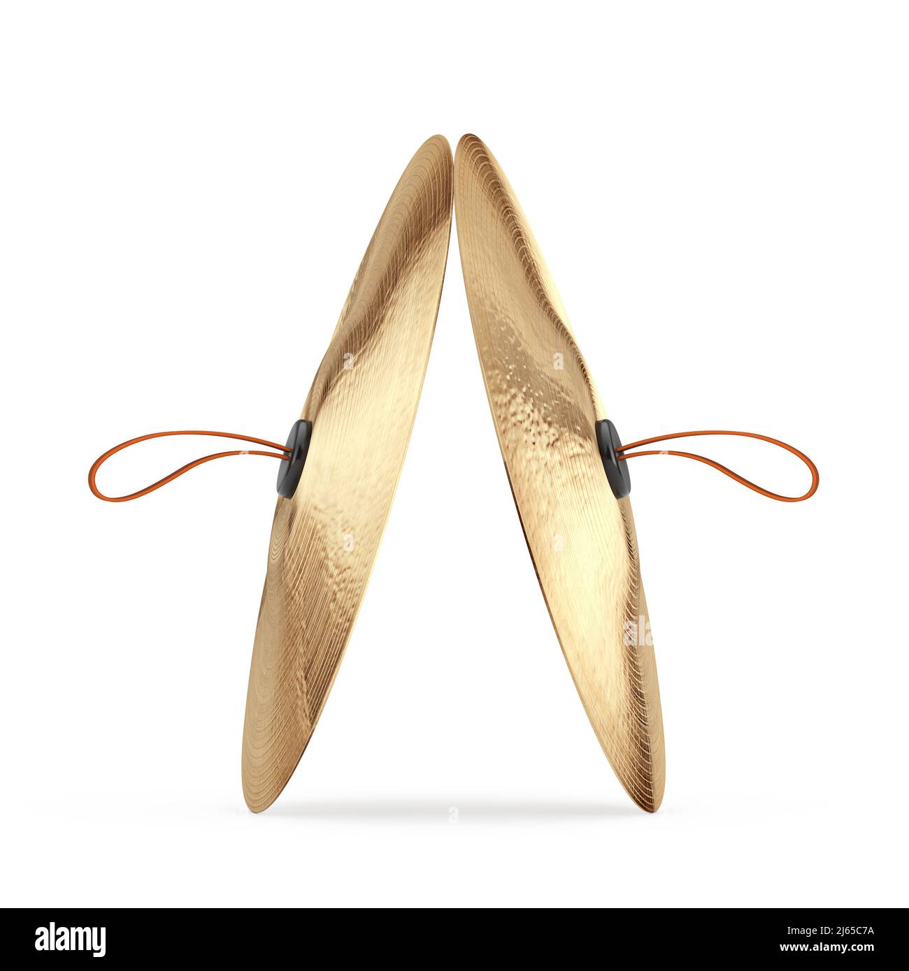 Pair Of Musical Instrument Cymbals on a white background. 3d Rendering Stock Photo Alamy