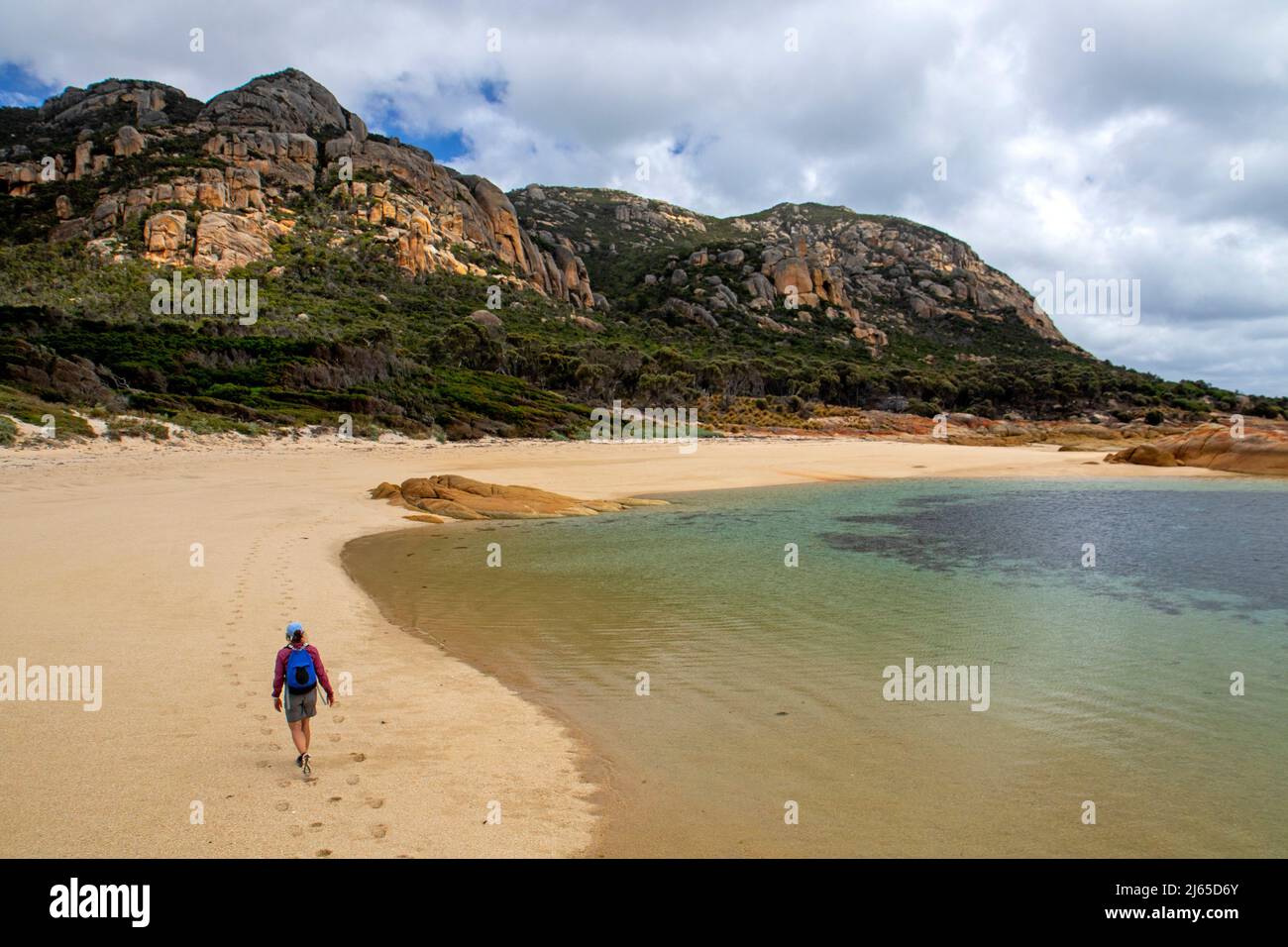 Walking on the beach at The Dock, Flinders Island Stock Photo Alamy
