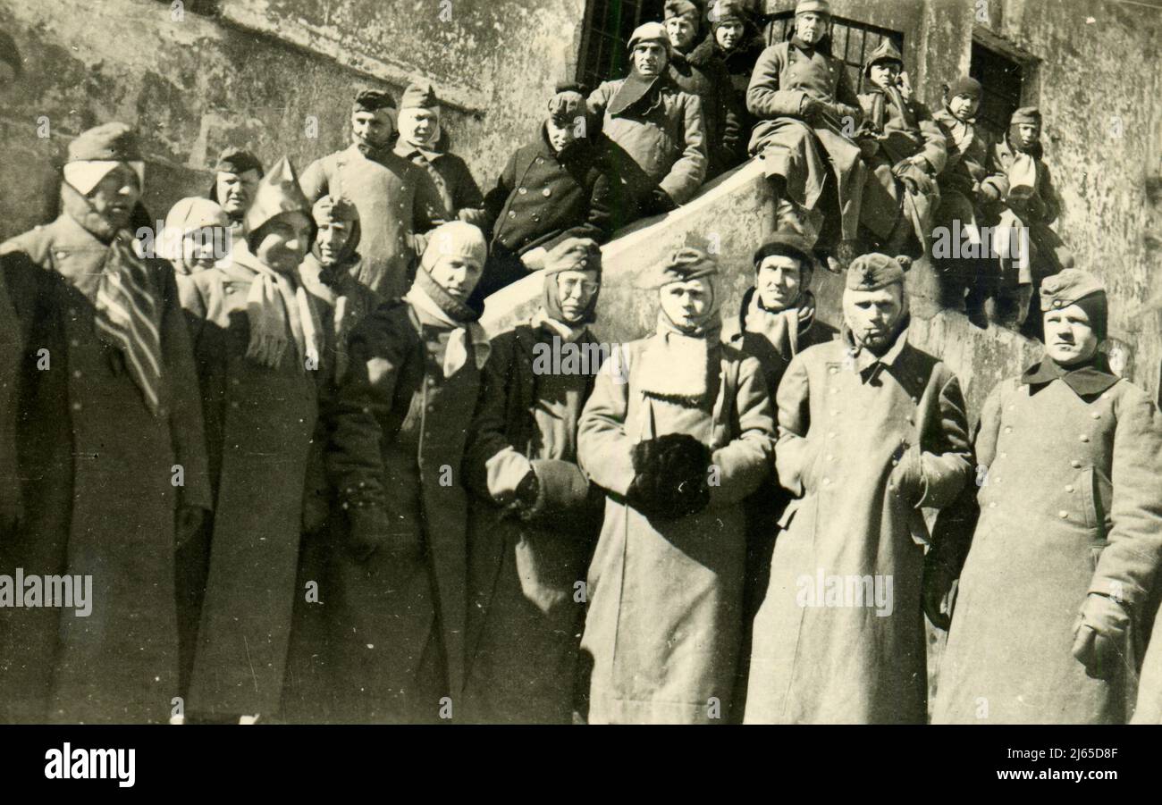 WWII WW2 german soldiers invades URSS - 08 march 1942, wehrmacht - Operation Barbarossa - german soldiers in Mykolaiv, Ukraine, Crimea Stock Photo