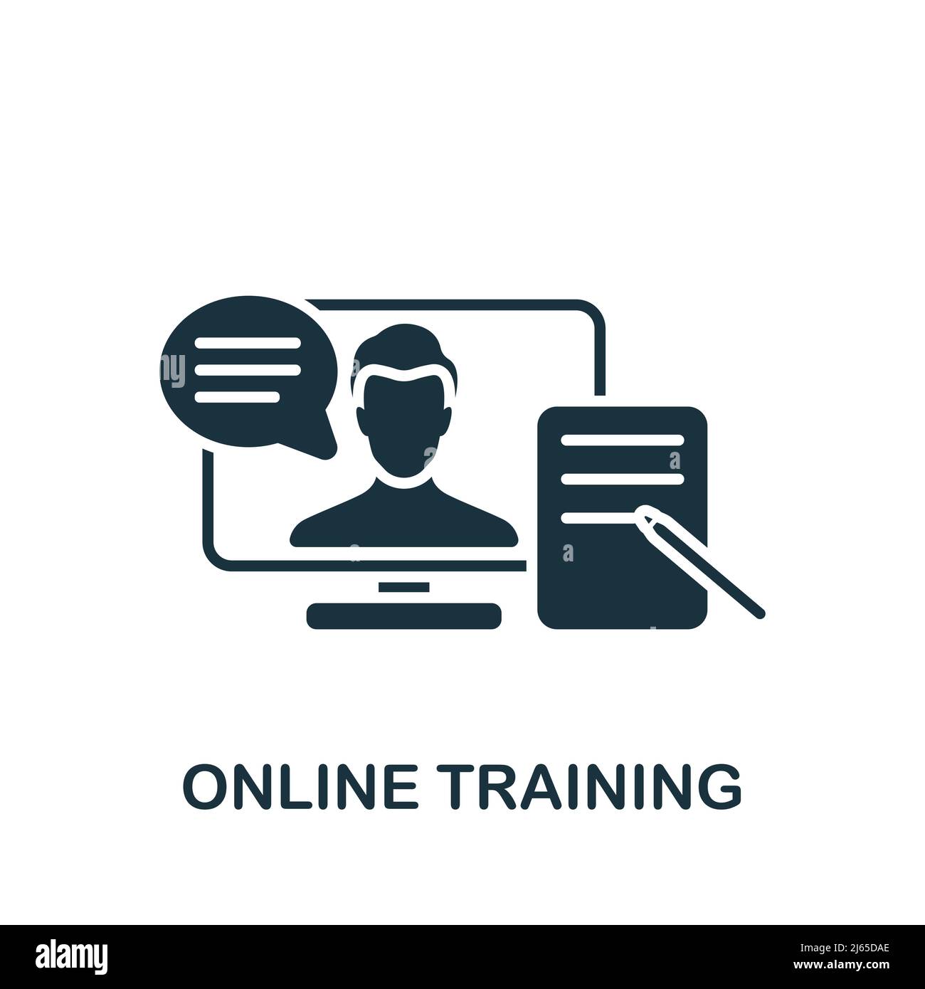 Online Training icon. Monochrome simple Business Training icon for ...