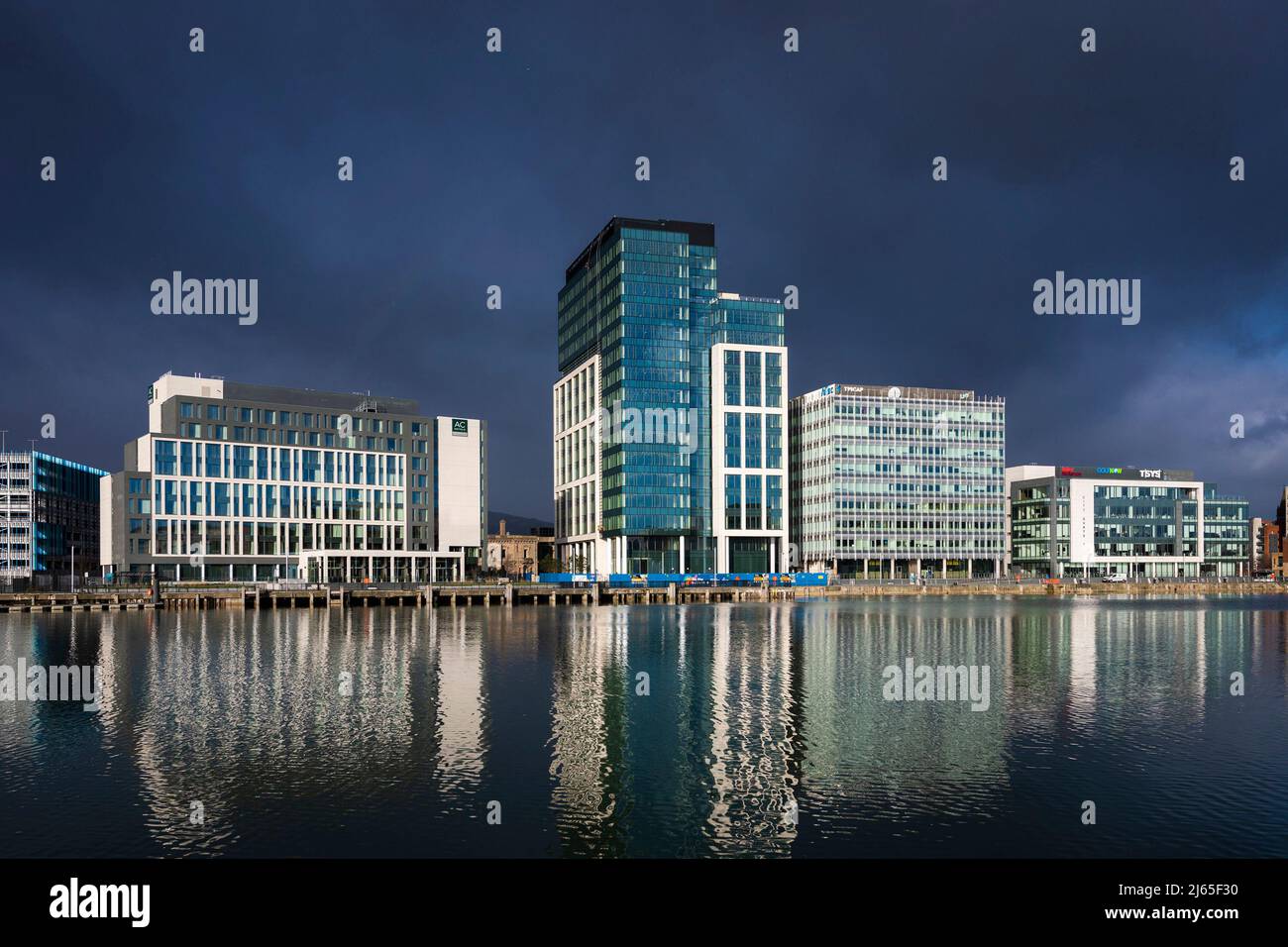 New developments on Belfast's riverside Stock Photo