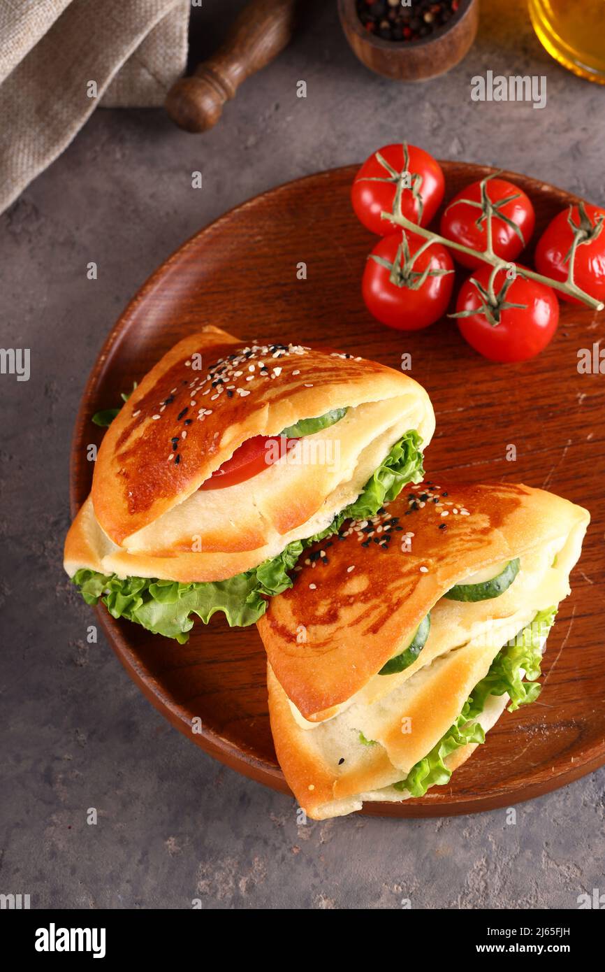 stuffed pita bread lunch healthy food Stock Photo Alamy