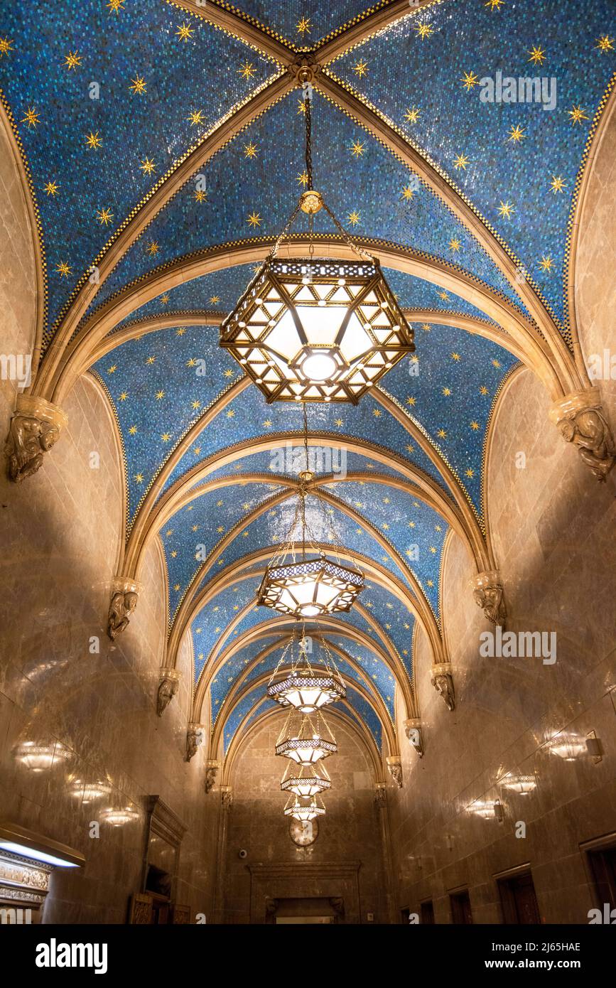 Interior lobby of the Bowery Savings Bank Building in Manhattan, New