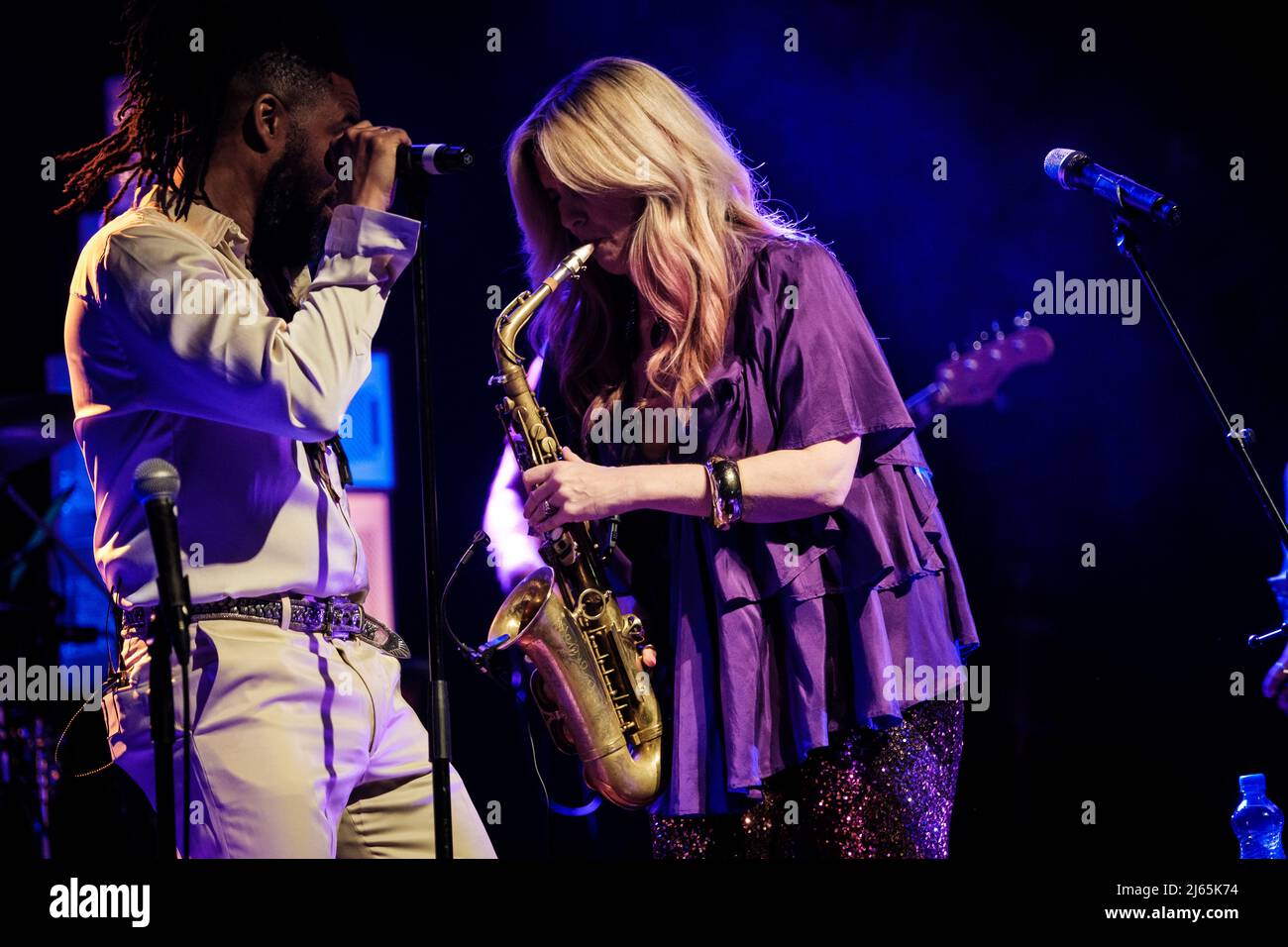 Bern, Switzerland. 27th Apr, 2022. The Dutch saxophonist, musician and composer Candy Dulfer