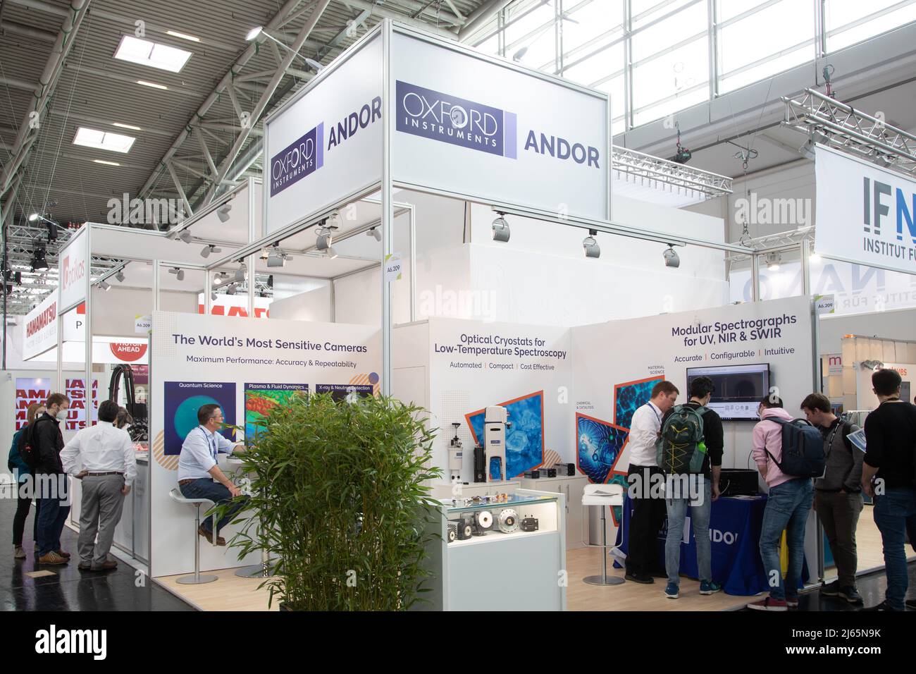 Munich, Germany. 28th Apr, 2022. Oxford Instruments Andor at the World's  leading trade fair for components, systems and applications of photonics  Laser - World of Photonics/World of Quantum on April 28, 2022
