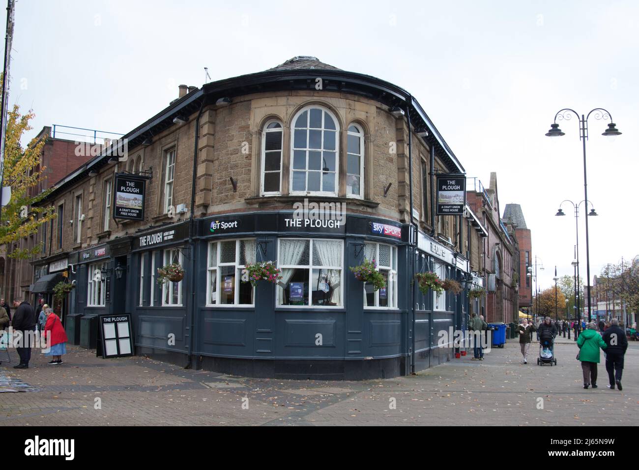 Views of Rotherham in Yorkshire including the Plough public house in the UK Stock Photo