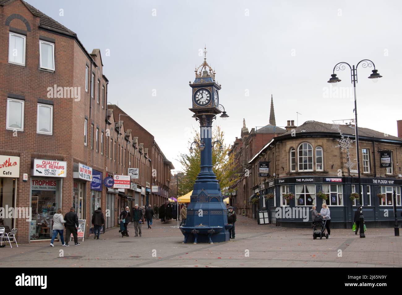 Views of Rotherham in South Yorkshire, including the Jubilee clock Stock Photo