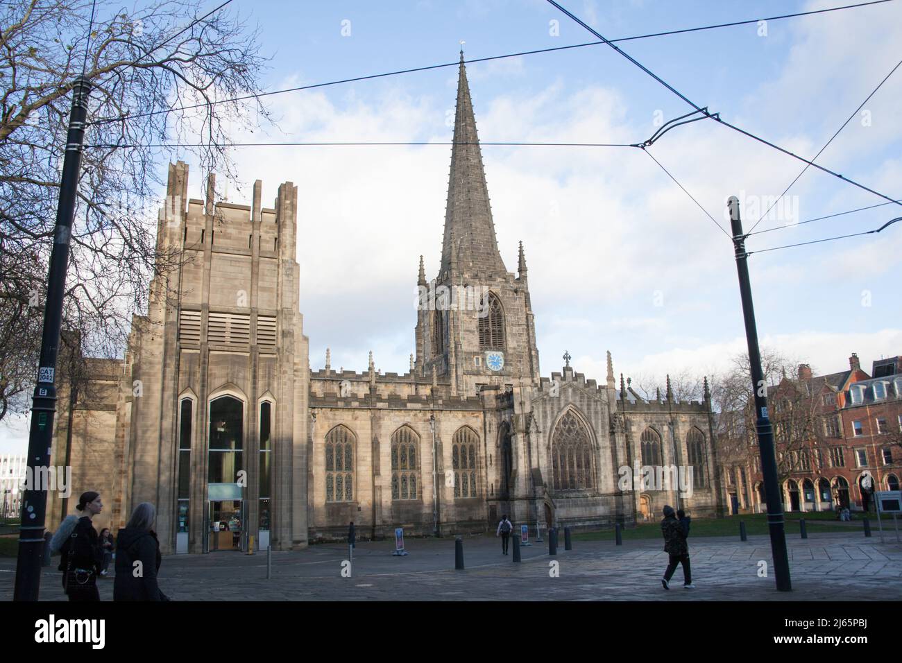 Sheffield Cathedral in Sheffield in the UK Stock Photo