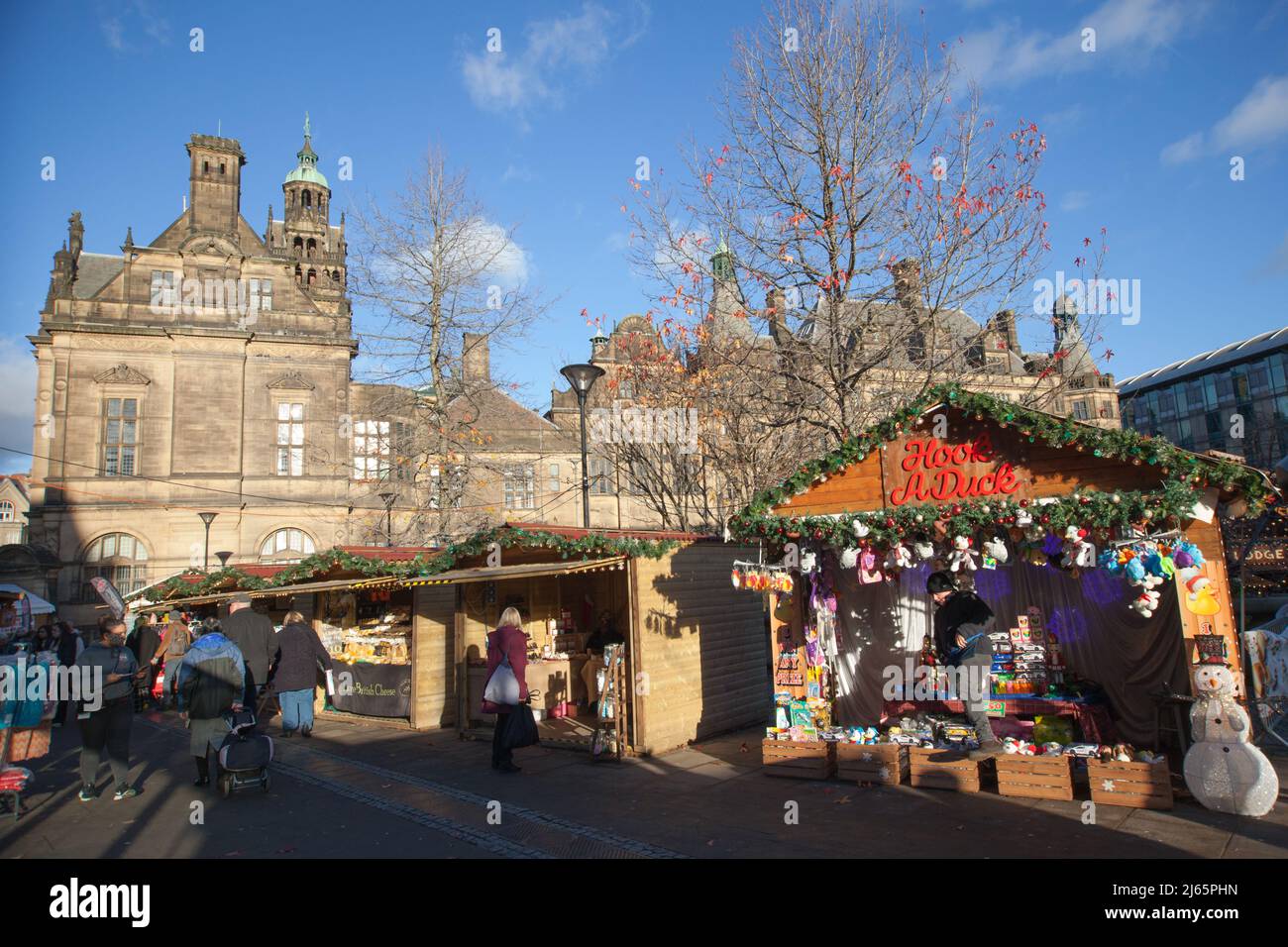 Christmas Markets in Sheffield in the UK Stock Photo Alamy