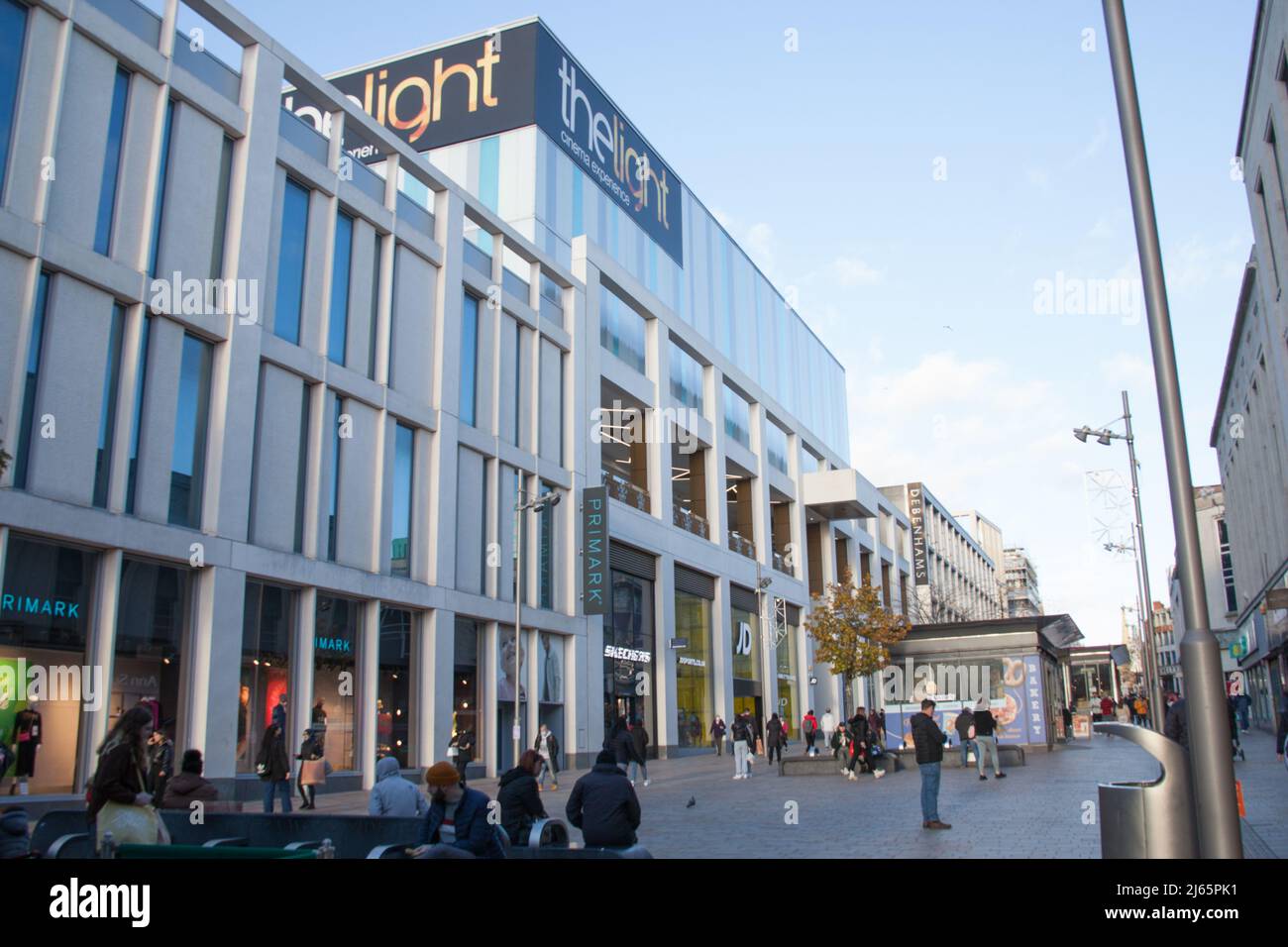 Shoppers on the Moor in Sheffield in the UK Stock Photo