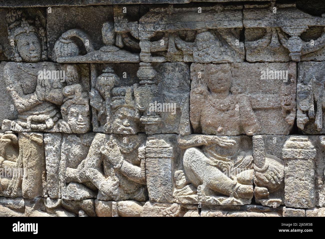 Java Carvings The Stone Carvings of Borobudur Temple, Java, Indonesia Stock Photo - Alamy