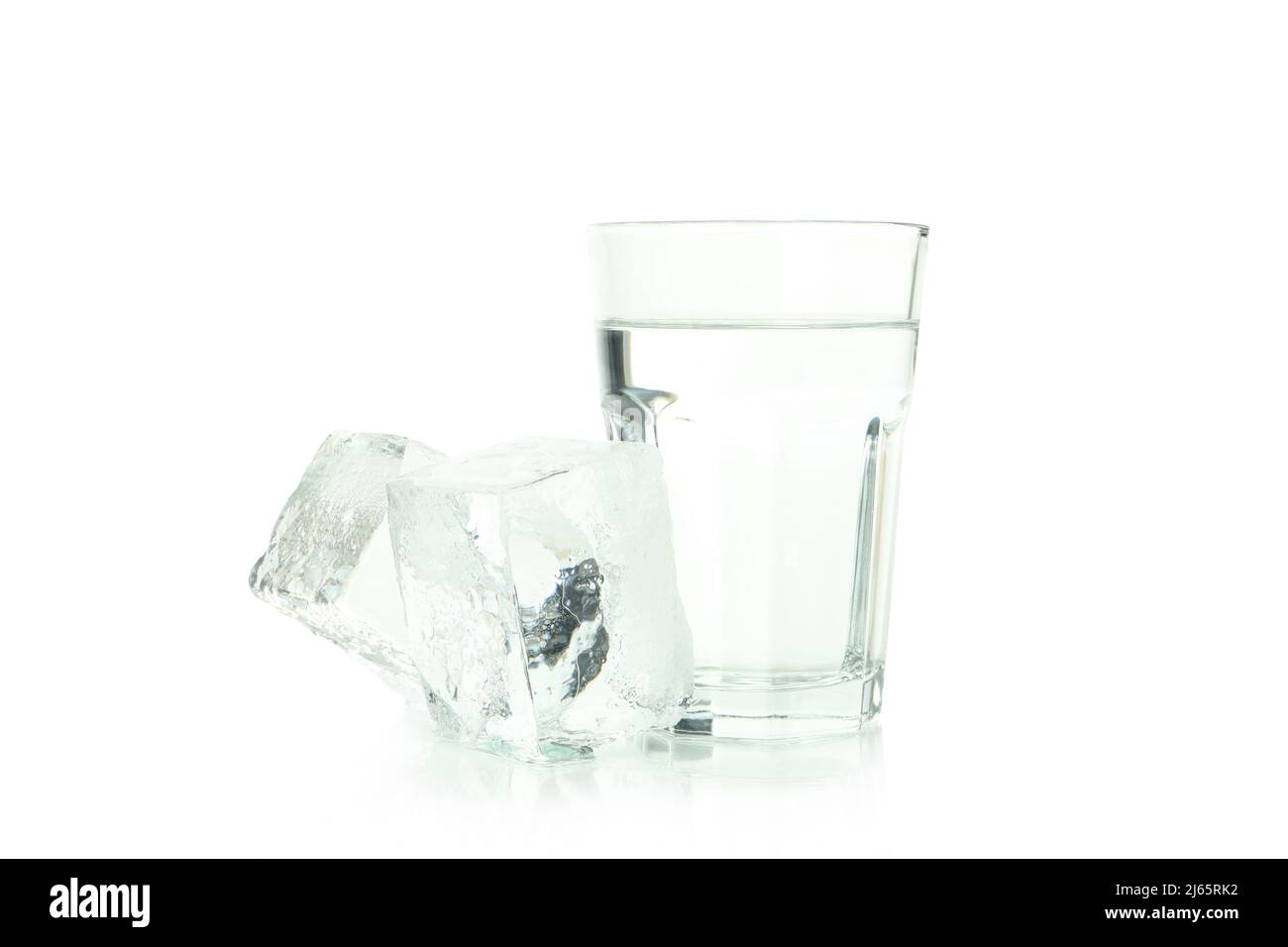 Glass of water and ice isolated on white background Stock Photo Alamy