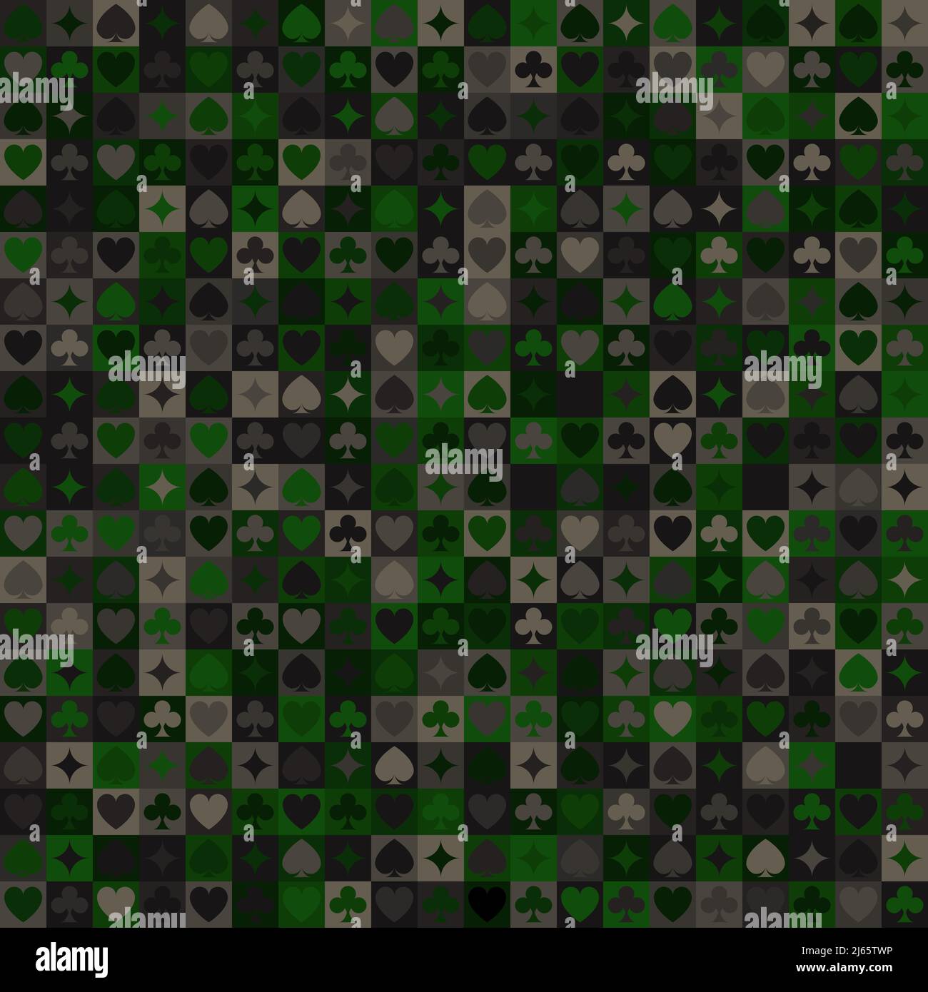 Vector playing cards suits seamless patterns. Backgrounds card suits