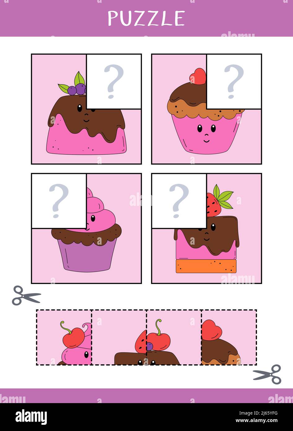 Puzzle for kids. Find the missing parts of the picture Stock Photo Alamy