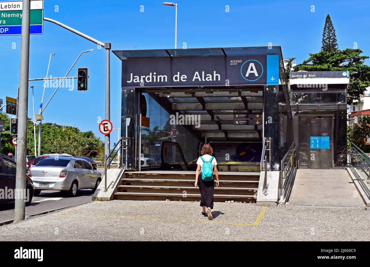 RIO DE JANEIRO, BRAZIL - APRIL 8, 2022: Subway station in the neighborhood of Ipanema Stock Photo