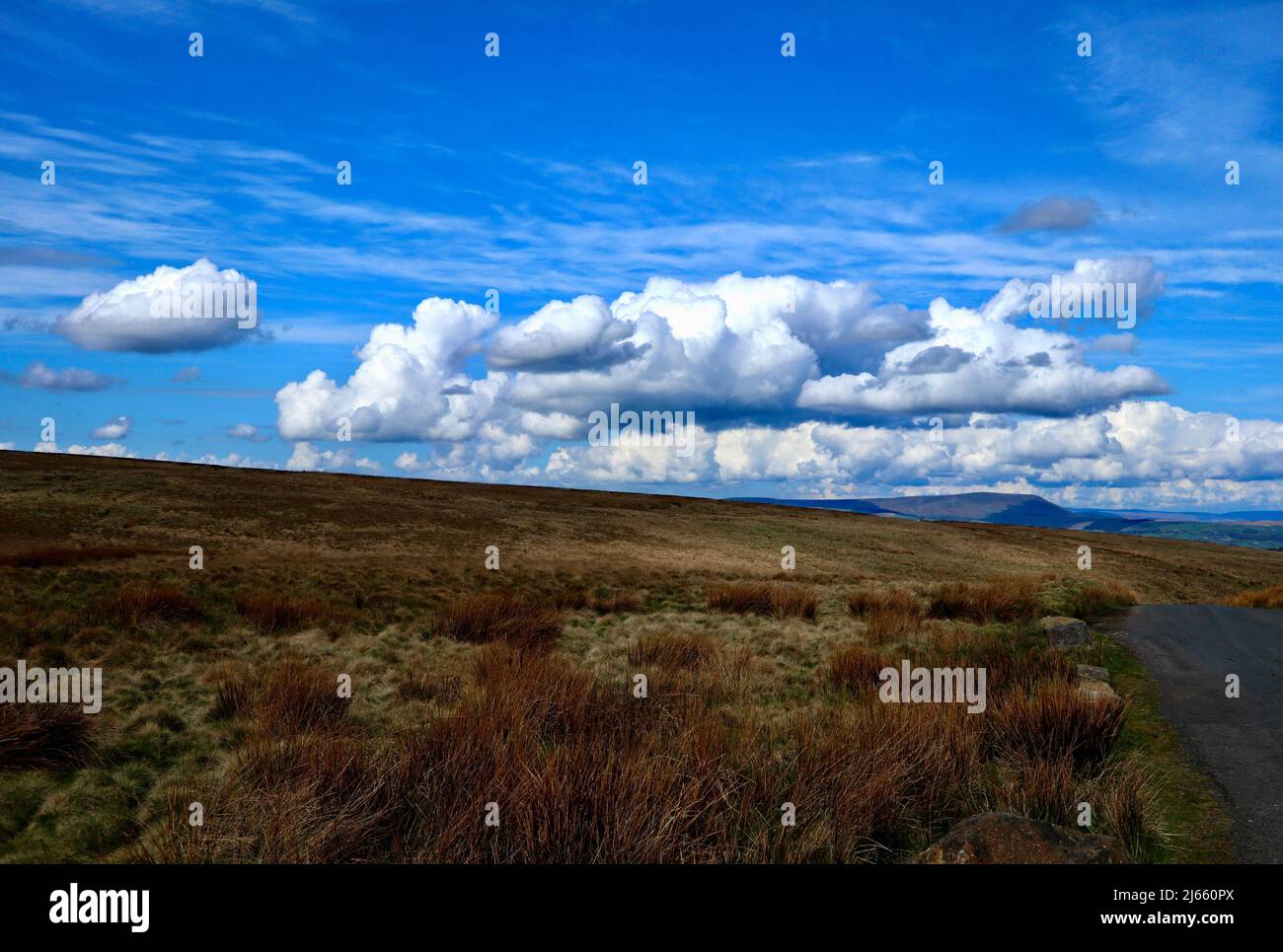 Pendle Hill from Widdop. Stock Photo