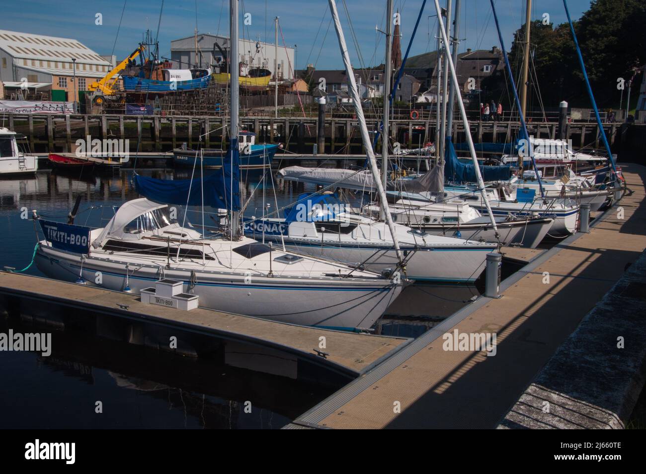 Boats & Yachts at anchor in Girvan Harbour Stock Photo Alamy