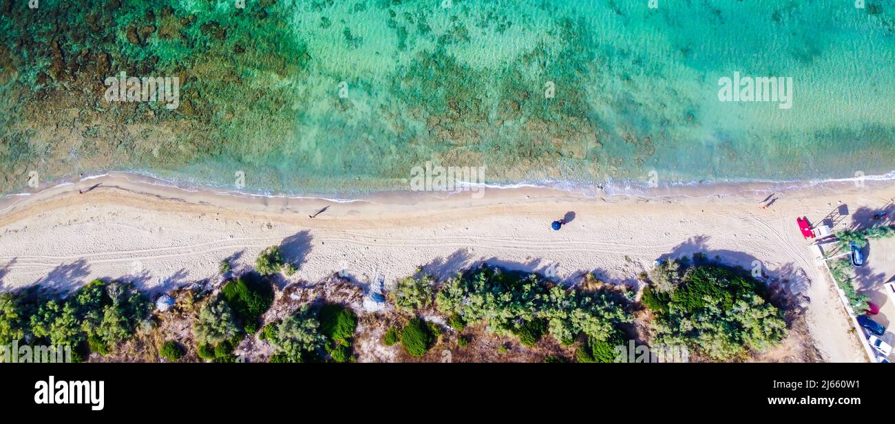 Famous beach of Salento in the Puglia region in southern Italy. The beach is considered the Maldives of Italy. The Maldives of Salento Stock Photo