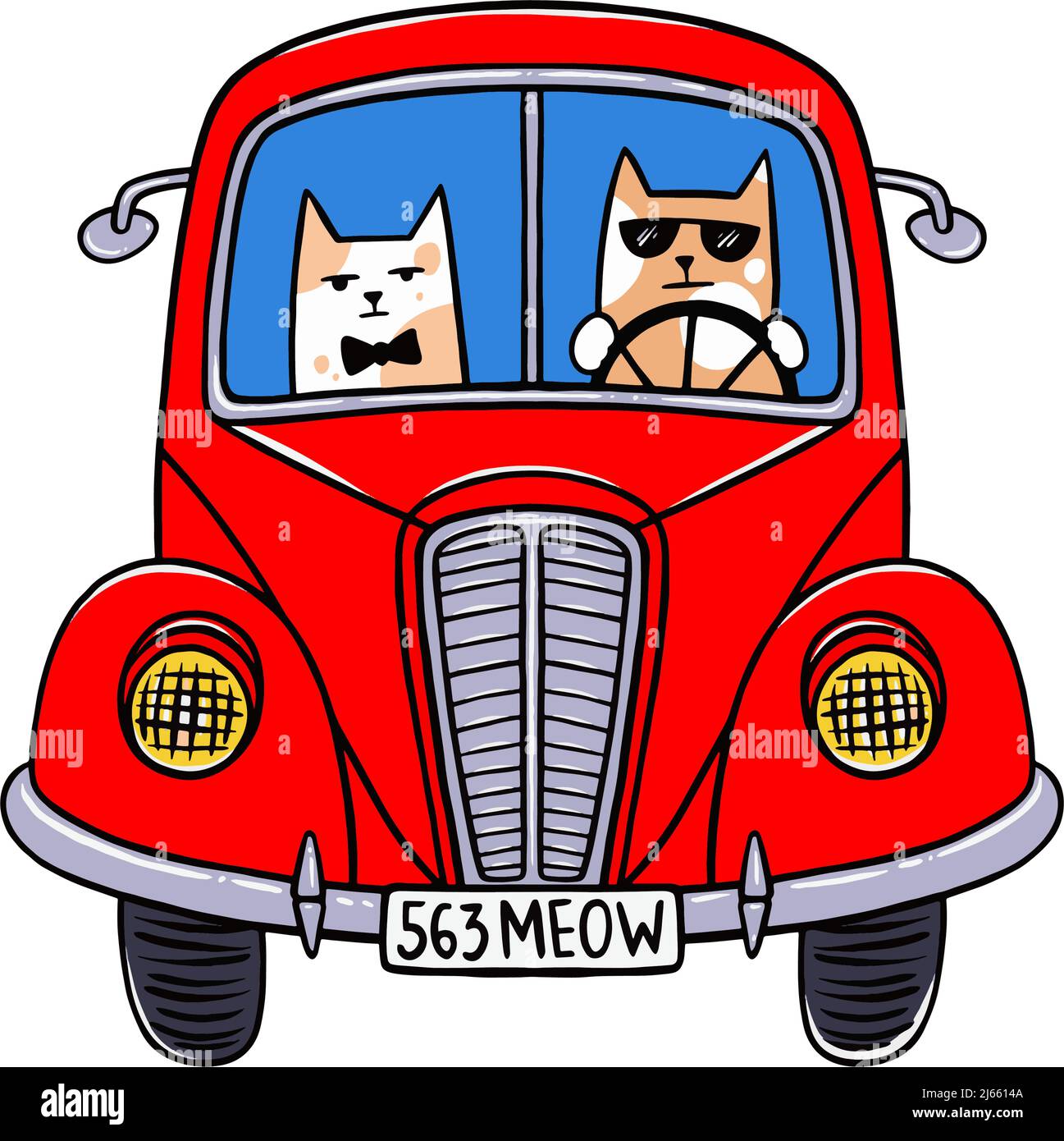 Cat car driving Stock Vector Images Alamy